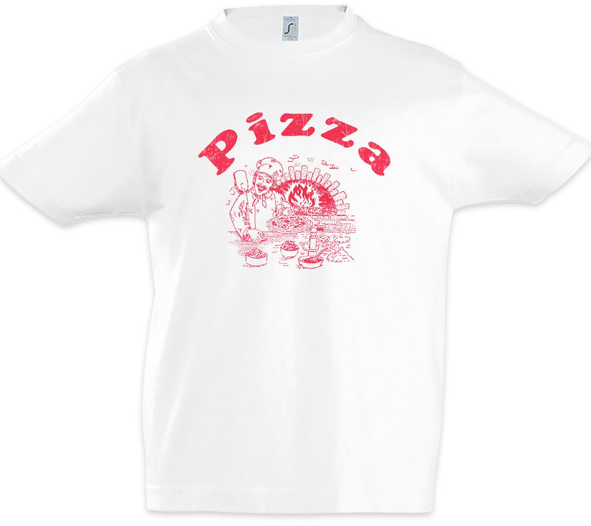 Print-Shirt Pizza Box II Kinder T-Shirt Italia Fun Italien Pizzabäcker Pizzeria