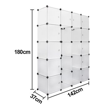 Randaco Kleiderschrank DIY regalsystem kleiderschrank Kunststoff Aufbewahrungsregal Garderobe