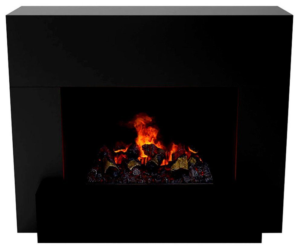 GLOW FIRE schwarz mit Wasserdampfkamin »Hauptmann«, 3D Knistereffekt integriertem Feuer mit Elektrokamin