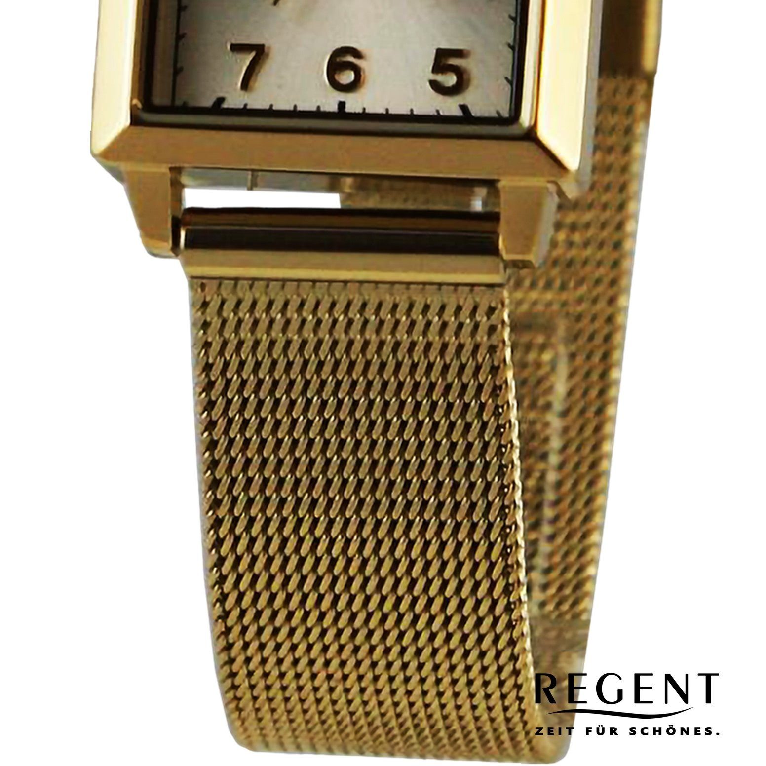 22x26mm), Damen Regent Armbanduhr Regent Damen rund, Quarzuhr extra Metallarmband groß Analog, Armbanduhr (ca.