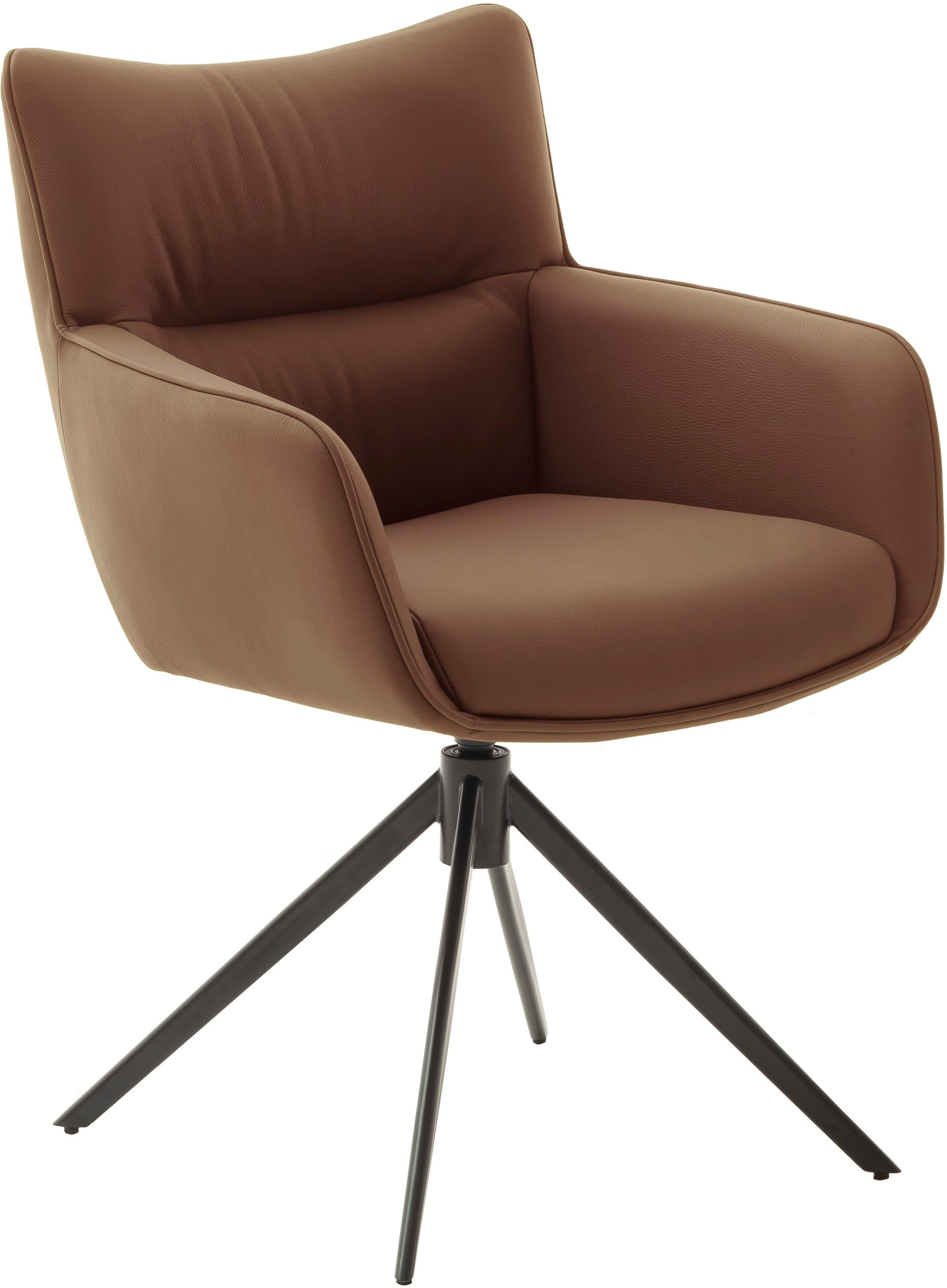 MCA furniture Esszimmerstuhl LIMONE rostbraun | schwarz matt lackiert | rostbraun