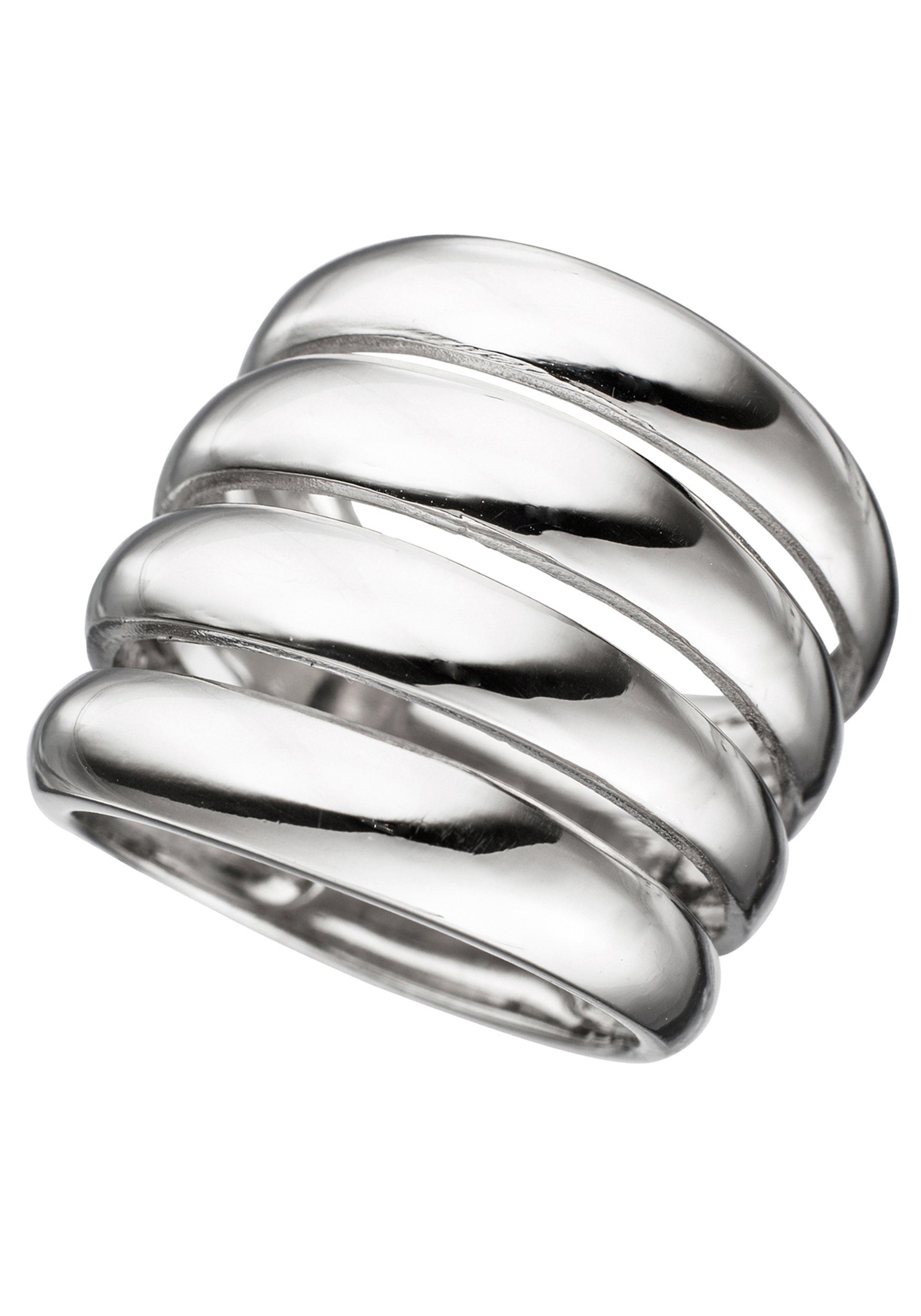 JOBO Silberring Breiter Mehrfach-Ring, 925 Silber rhodiniert