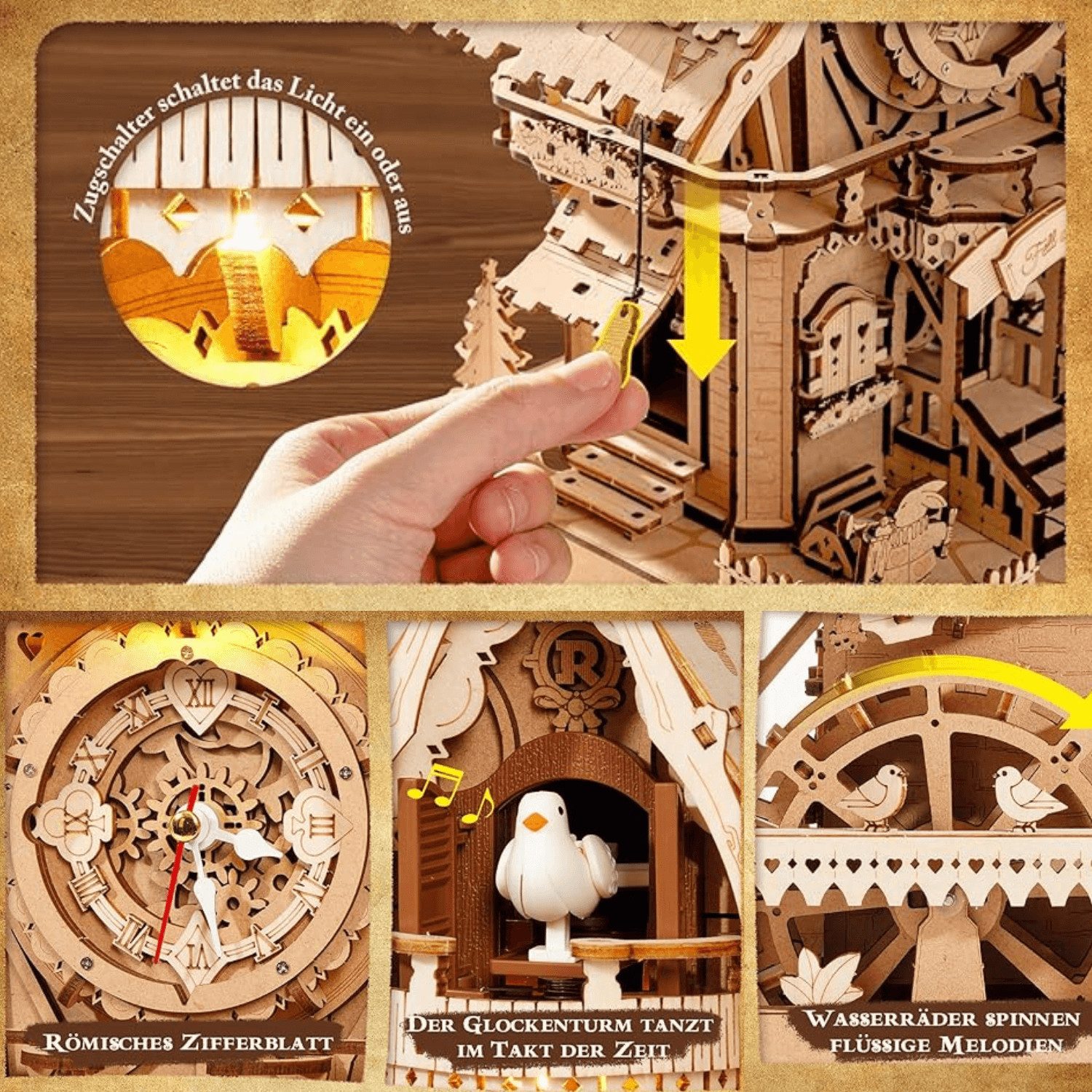 Robotime 3D-Puzzle Robotime Kuckucksuhr 3D Bausatz Farblos 3D Puzzle, 435 P günstig online kaufen