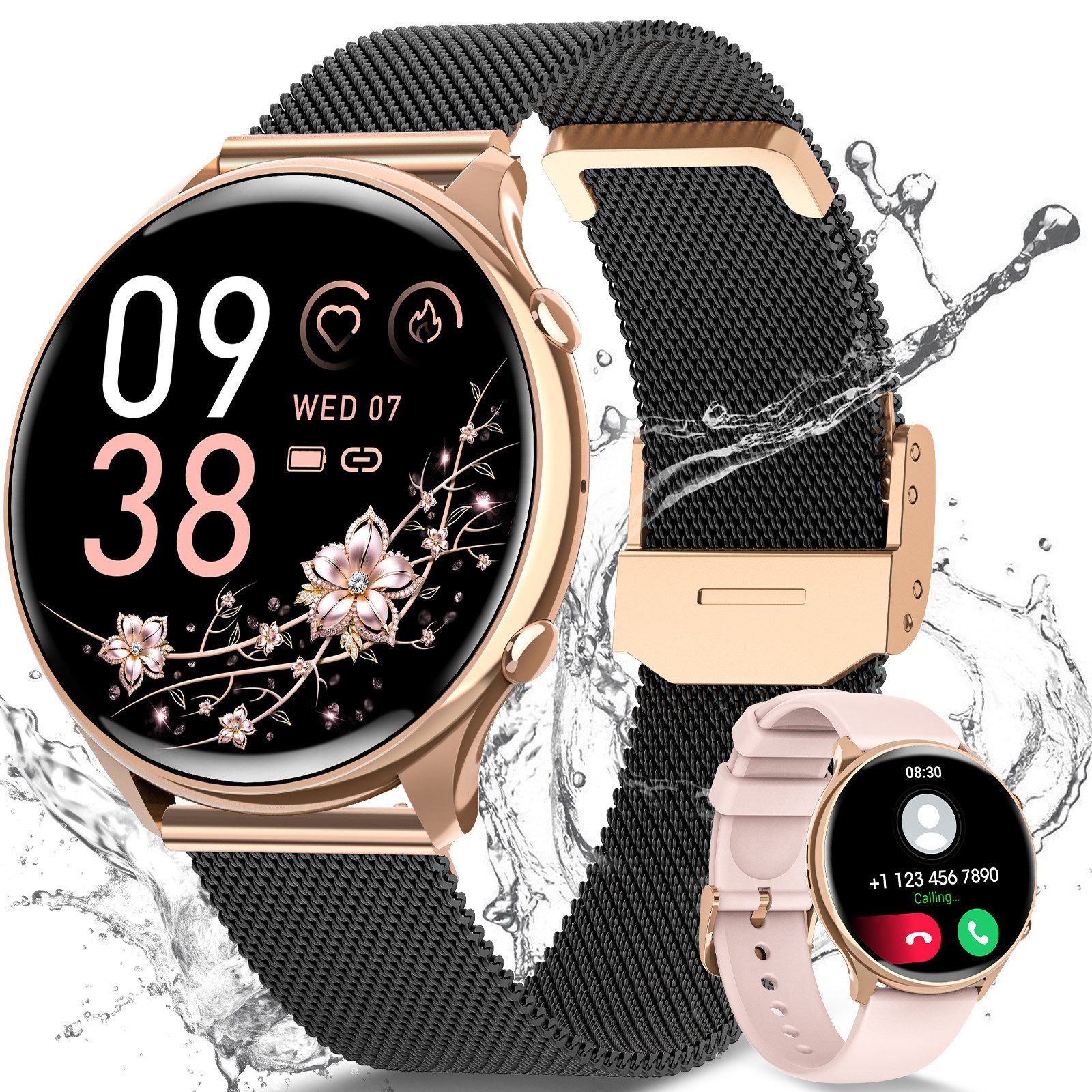 2025 Neueste Smartwatch Damen mit Bluetooth-Anruf und 100+ Sportmodi Smartwatch