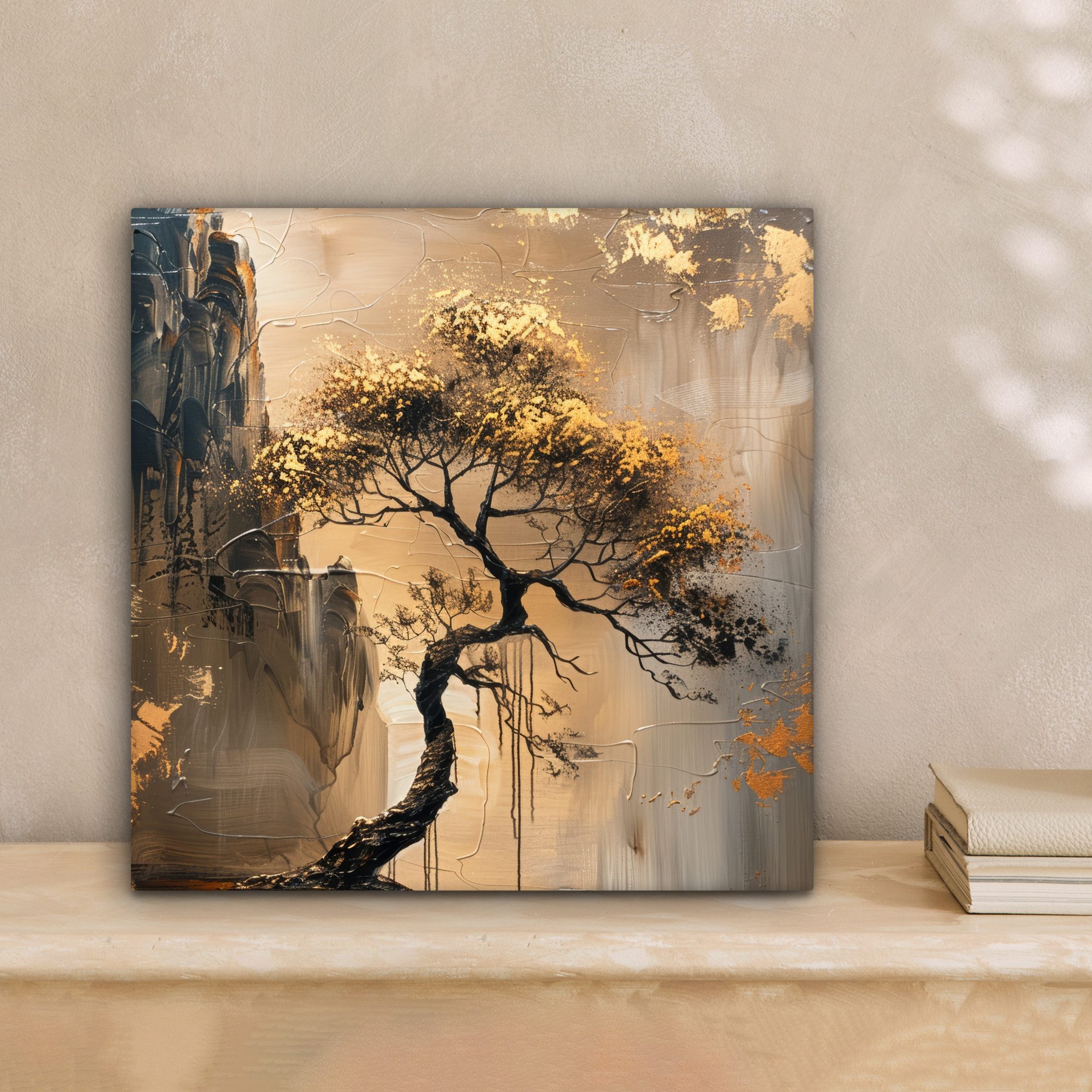 OneMillionCanvasses® Leinwandbild Baum - Gold - Landschaft - Farbe, Fotodru günstig online kaufen