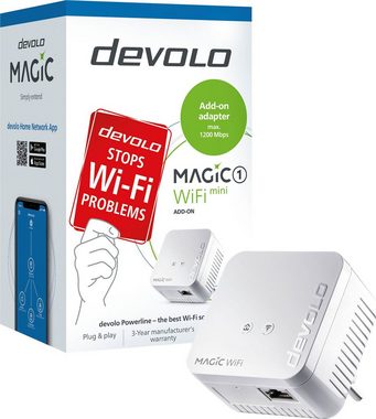 DEVOLO Magic 1 WiFi mini Ergänzung (1200Mbit, Powerline + WLAN, 1x LAN, Mesh) WLAN-Repeater