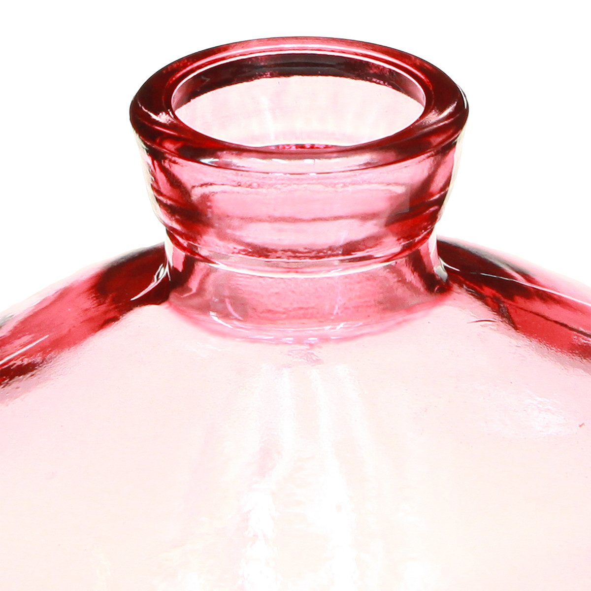 Florists Products Tischvase 6 Rosa Glas Minivasen Bauchig Flach Vintage Tischdeko Ø9cm H6cm, 6 St