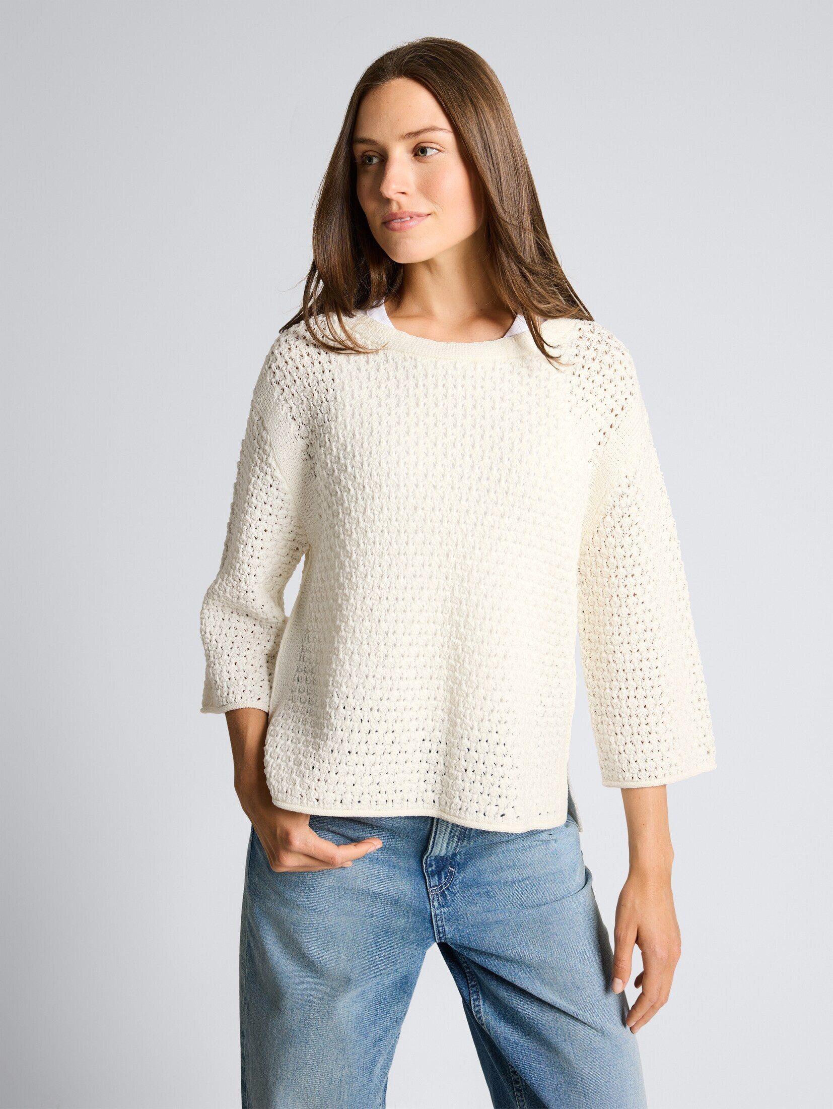 TOM TAILOR Strickpullover Pullover & Strickjacken Loose Fit Strickpullover mit Lochmuster