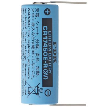 Sanyo Sanyo Lithium Batterie CR17450E-R Size A, Lötdraht (Lötpaddel) von FD Batterie, (3,0 V)