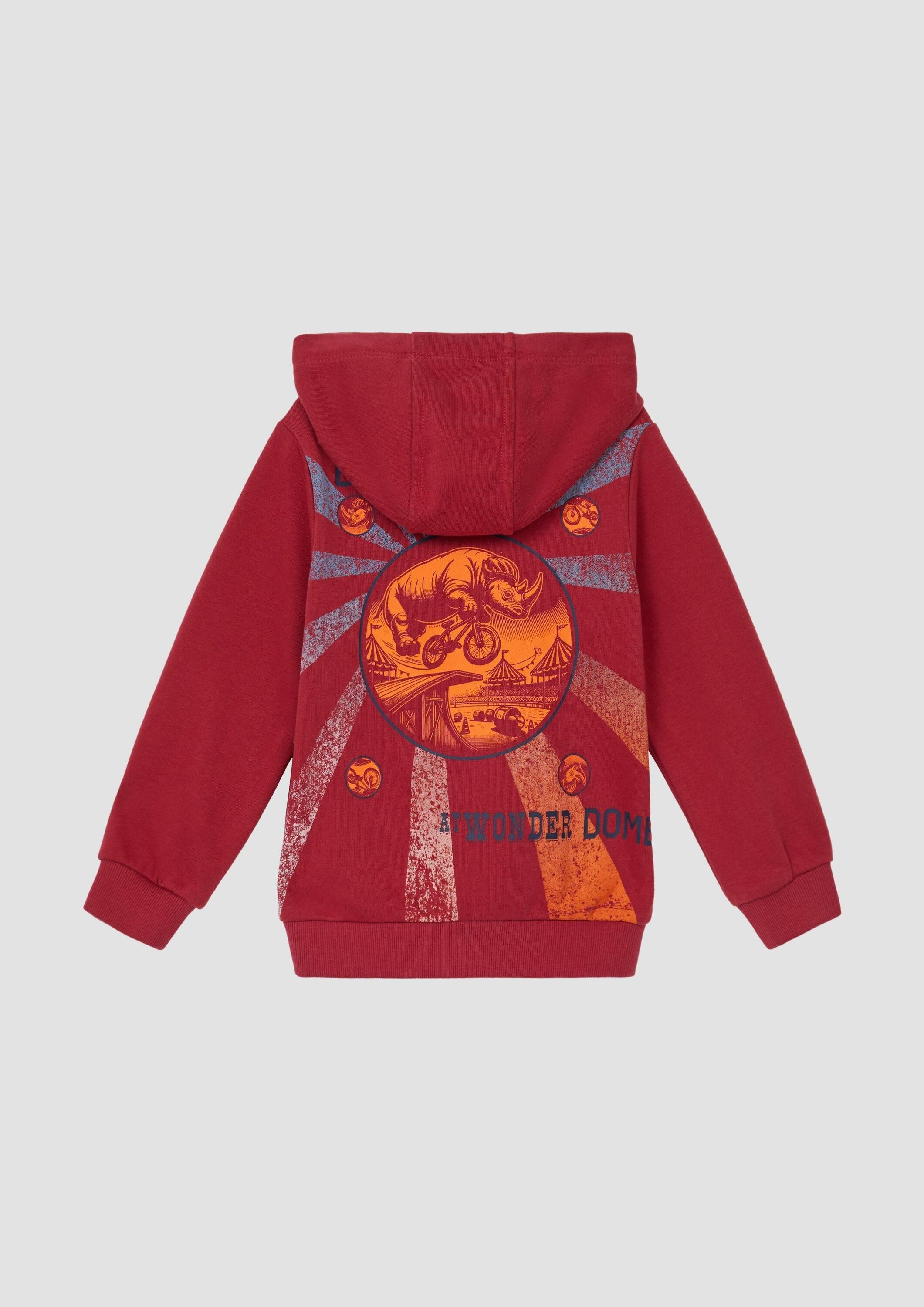 s.Oliver Sweatshirt Sweatshirt Hoodie mit Rückenprint und kuscheliger Innenseite
