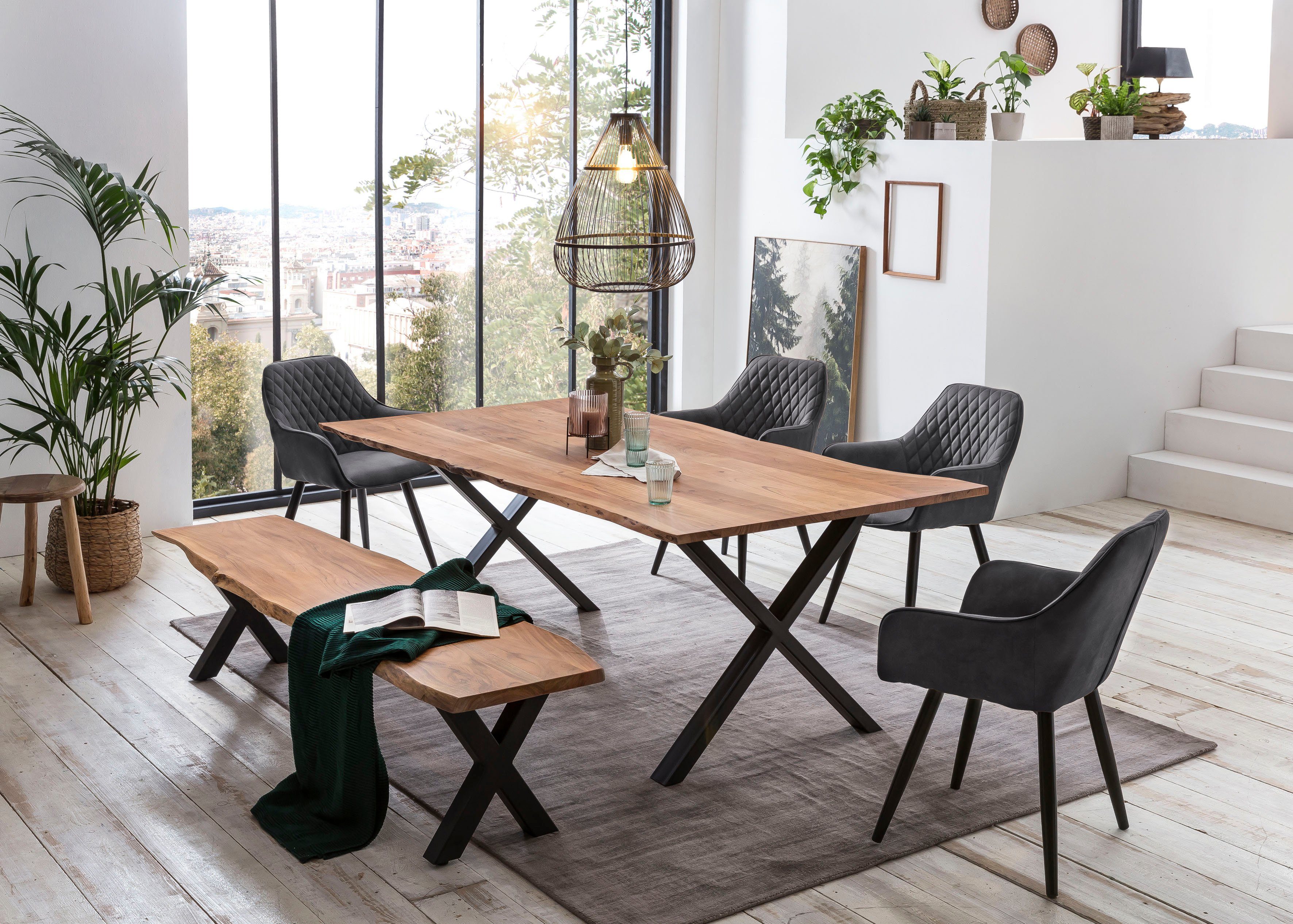 Home affaire Esstisch Soho, mit echter Baumkante