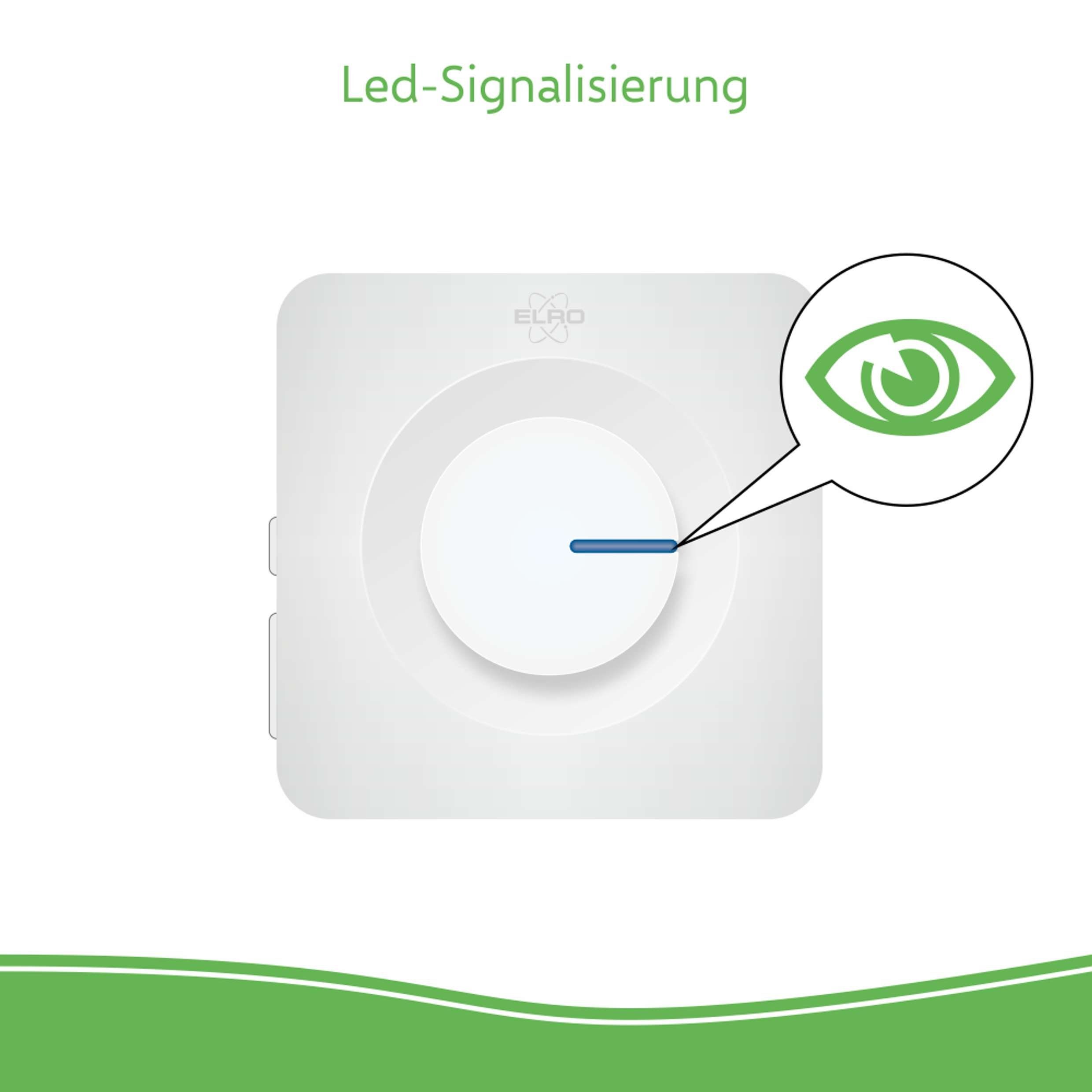 Elro Türklingel-Set DB3000PL-P1C2, 2 Empfänger, 52 Klingeltöne, (3-tlg), Set mit 1 Taster und 2 Plug-in-Empfänger für die Steckdose