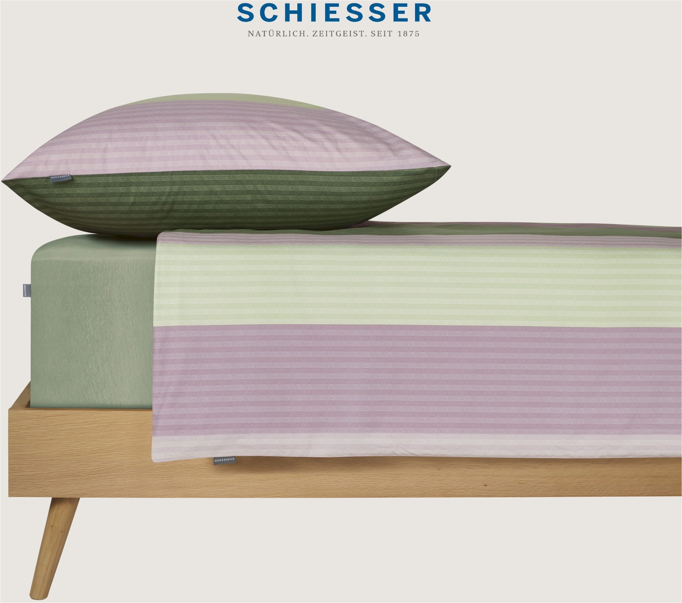 Schiesser Wendebettwäsche Vendi aus weicher Baumwolle mit lebhaften Streife günstig online kaufen