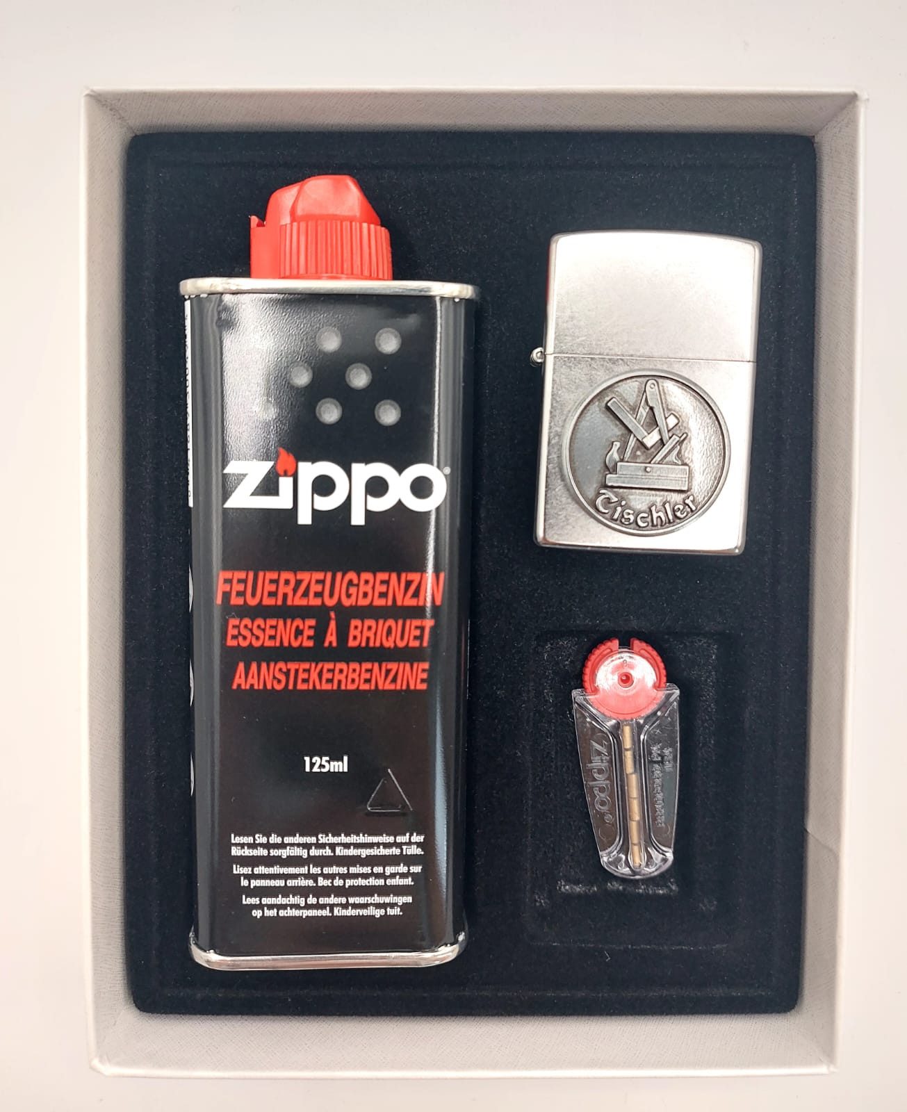 Feuerzeug Tischler Handwerker Geschenkset Sturmfeuerzeug