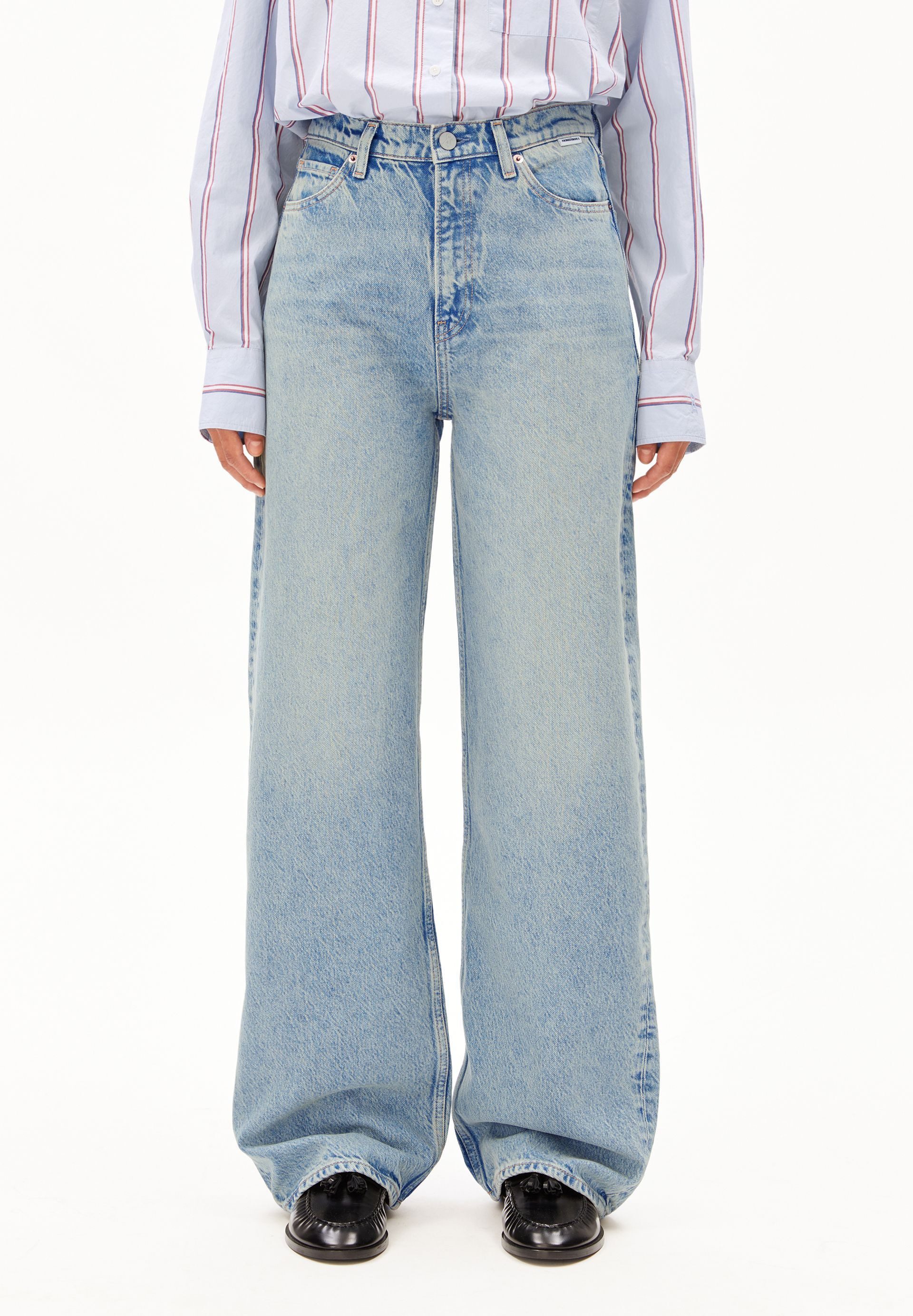 Armedangels Weite Jeans ENIJAA Wide Leg Jeans aus recyceltem Baumwoll-Mix (Non-Stretch, Regular Fit) High waist