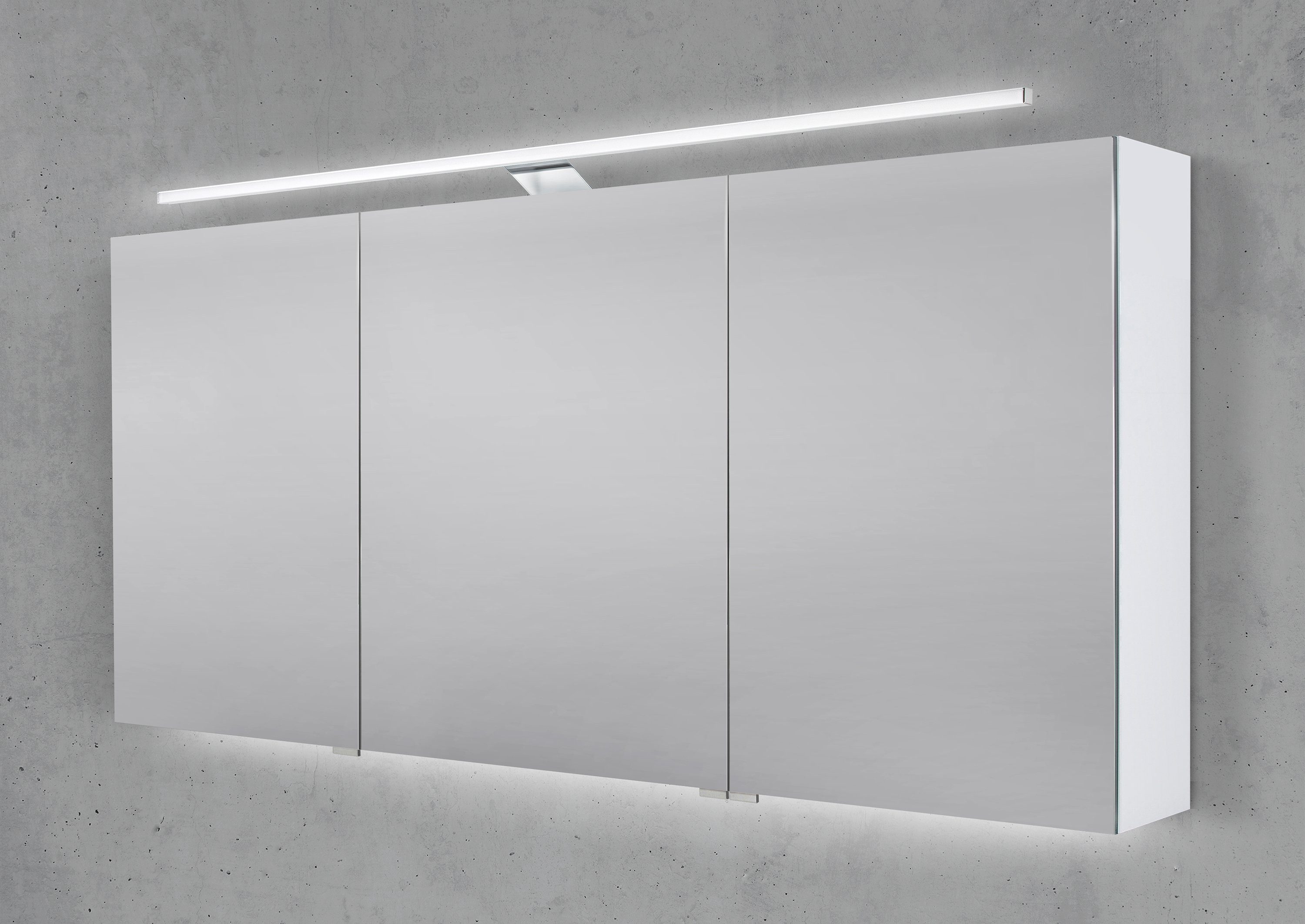 Intarbad Badezimmerspiegelschrank 160 cm mit MULTI Light LED Beleuchtung, Waschtisch