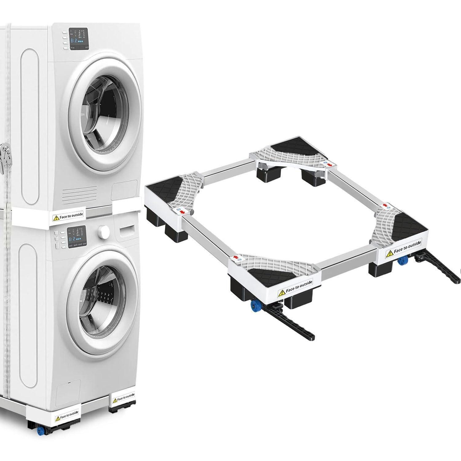 LuxusKollektion Waschmaschinenuntergestell Waschmaschinenuntergestell mit Rollen 42-69cm weiss