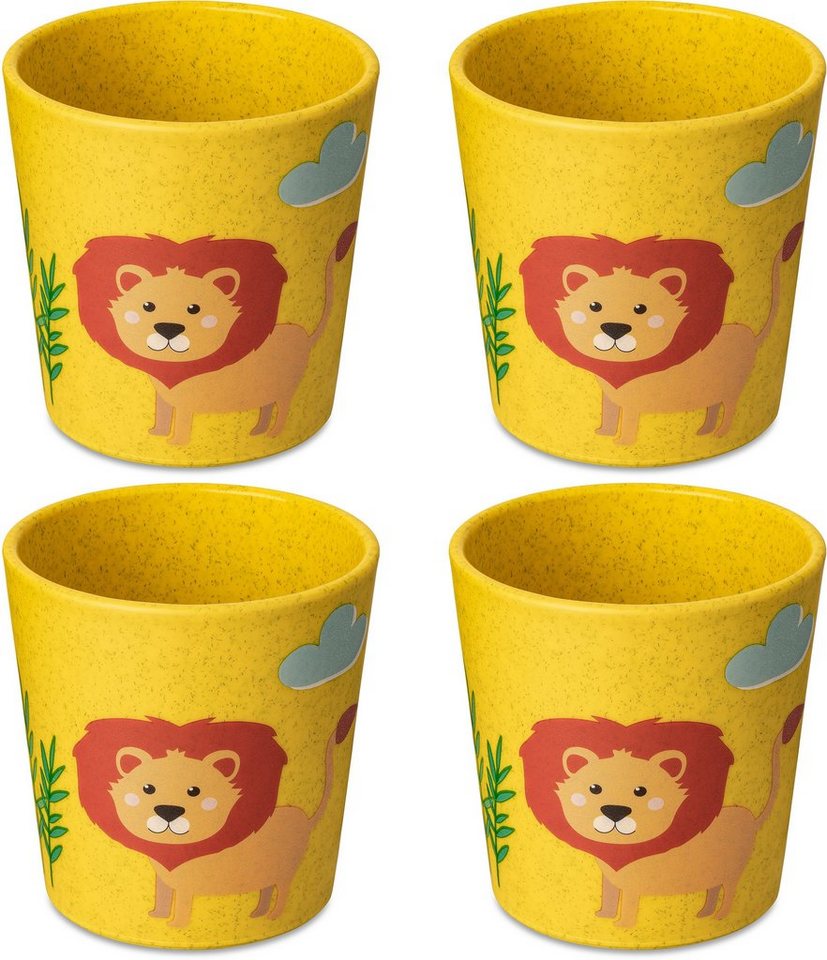 KOZIOL Kinderbecher CONNECT CUP S AFRICA, Kunststoff, 100% recycelbar, CO²  neutral produziert, 190 ml, 4-teilig