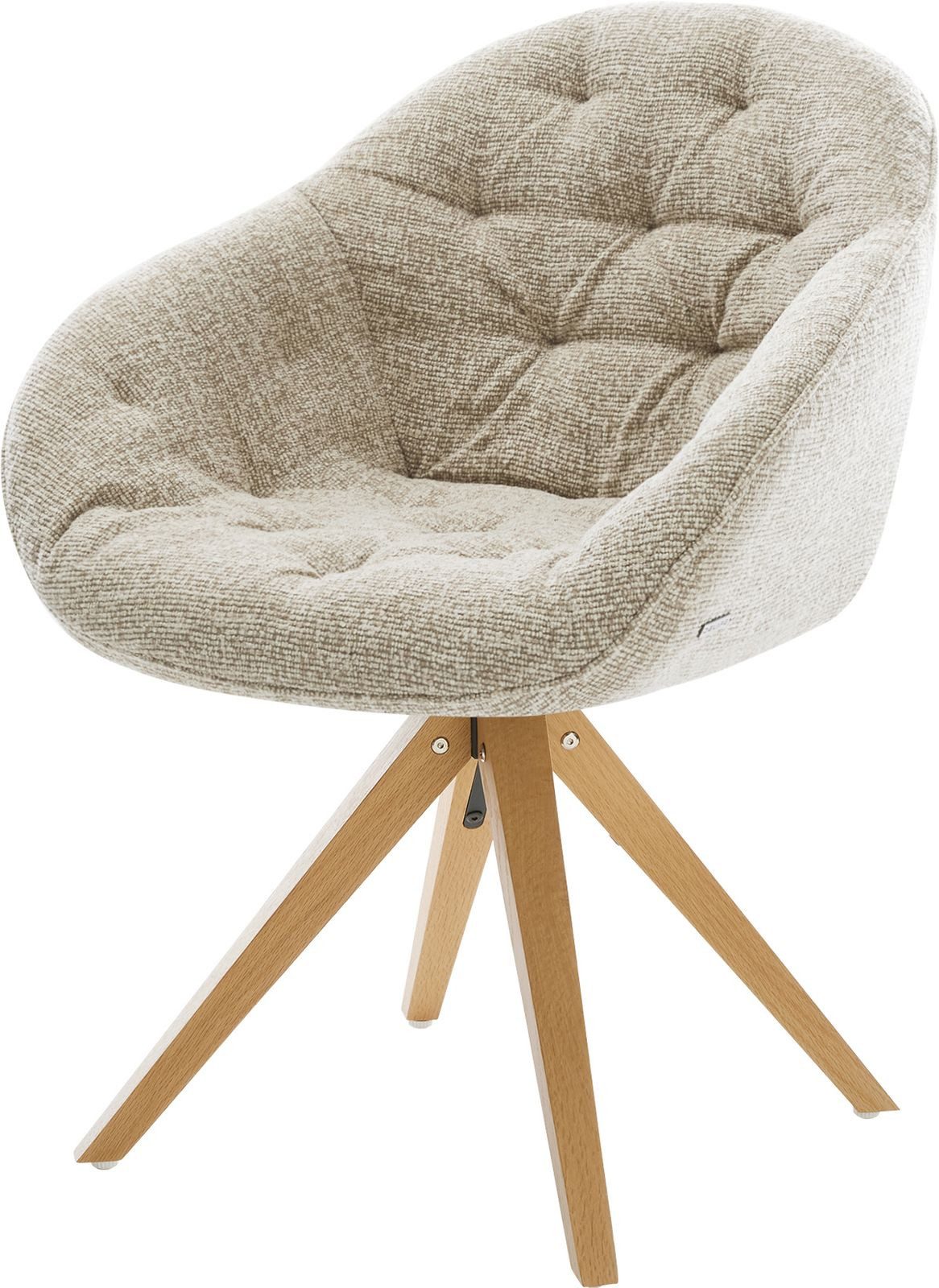 DELIFE Polsterstuhl Gaio-Flex, Holzgestell kantig Natur günstig online kaufen