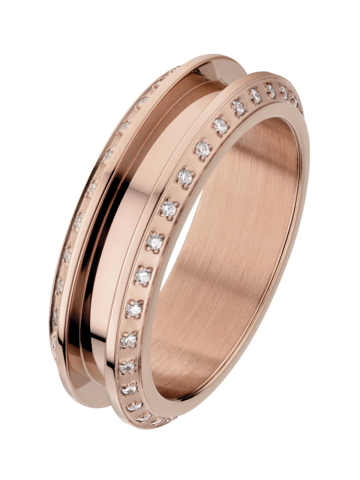 roségold Zirkonia Zirkonia, Edelstahl Fingerring Bering Bering Damen-Damenring