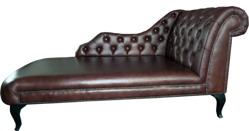 JVmoebel Chaiselongue Chaise Lounge Chesterfield Polster Liegen Relax 100% Leder Sofort