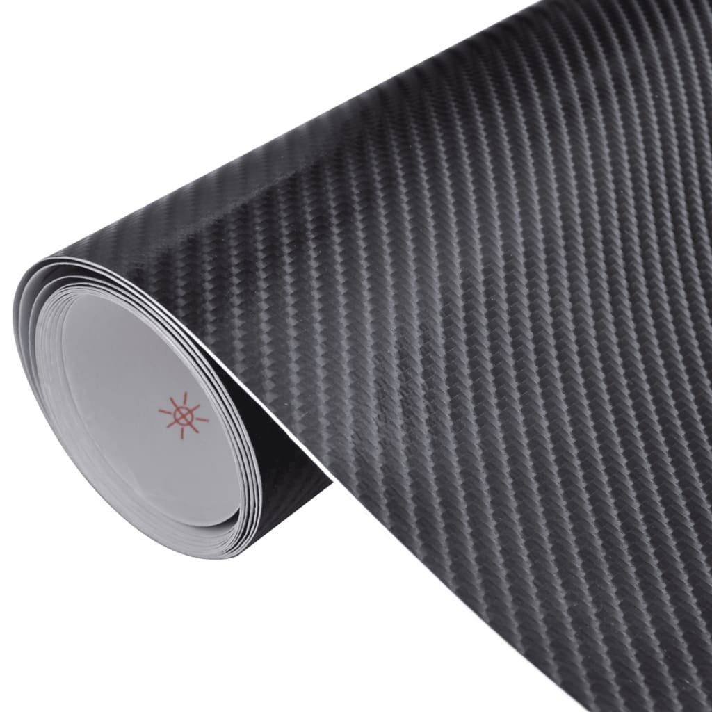 Aufkleber Autofolien 2 Stk. 4D Schwarz 100x150 cm+50x150 cm, (2tlg)