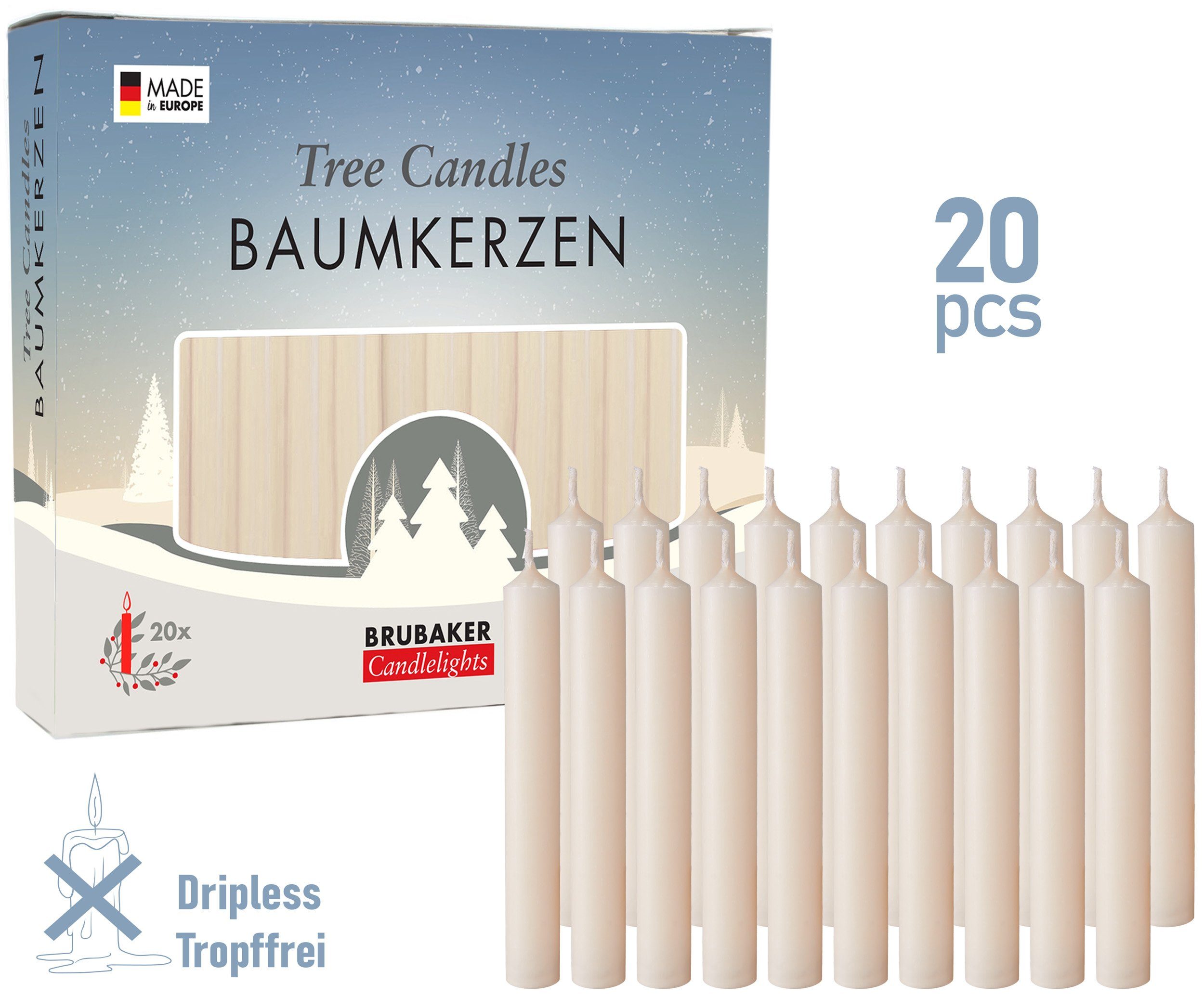 BRUBAKER Tafelkerze Baumkerzen aus Wachs (200er günstig online kaufen