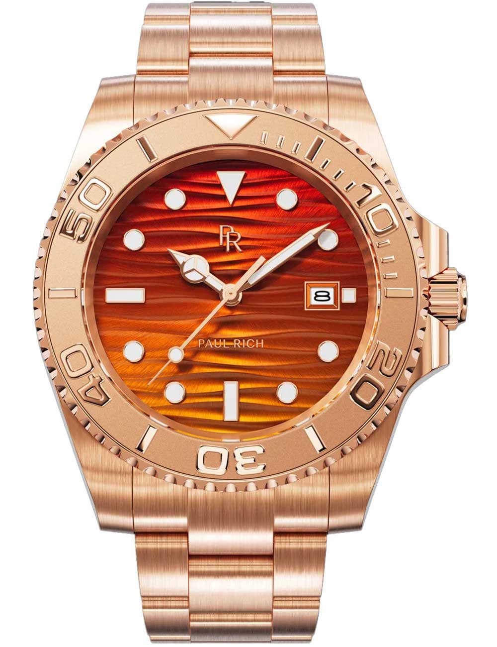 Paul Rich Quarzuhr Paul Rich PR-46711 Herrenuhr Crystal Bay Sunset Beach Rose Gold Orange Paul Rich PR-46711 Herrenuhr Crystal Bay Sunset Beach Rose Gold Orange 40mm 5ATM