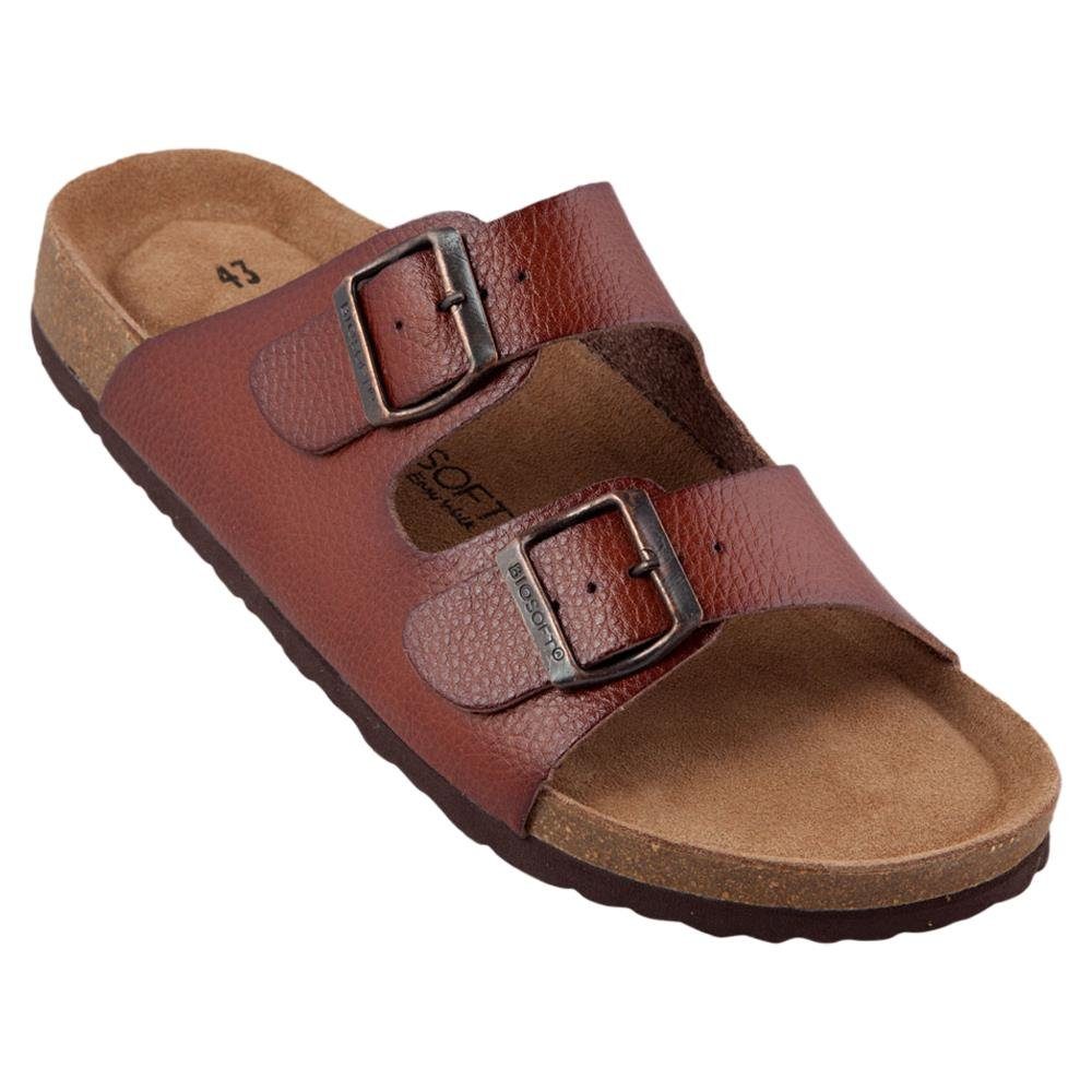 Biosoft Comfort & Easy Walk Biosoft Herren Sandalen Leder Optik Größe 43 - 47 TOM, Herrensandalen Sandale