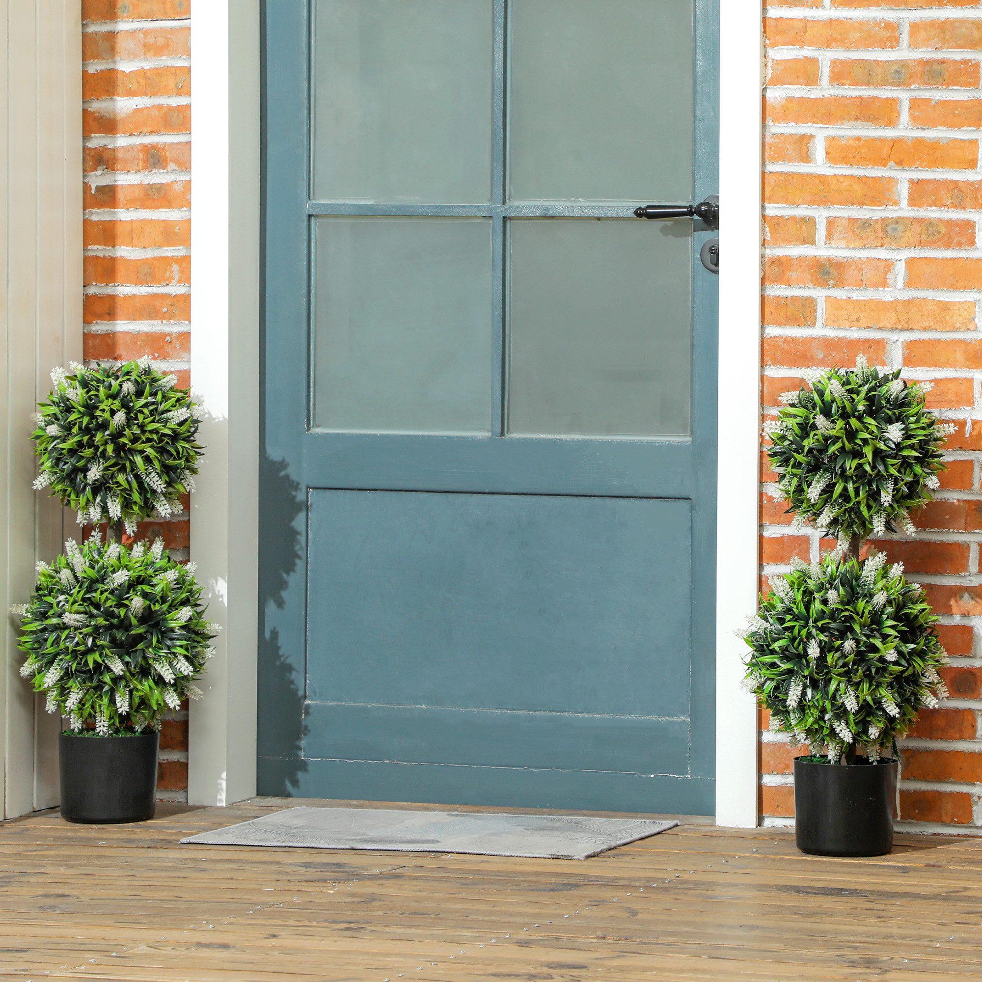 Kunstpflanze 70 cm, mit 2 Kugel Lavendel, HOMCOM, Höhe 70 cm, für Wohnzimme günstig online kaufen