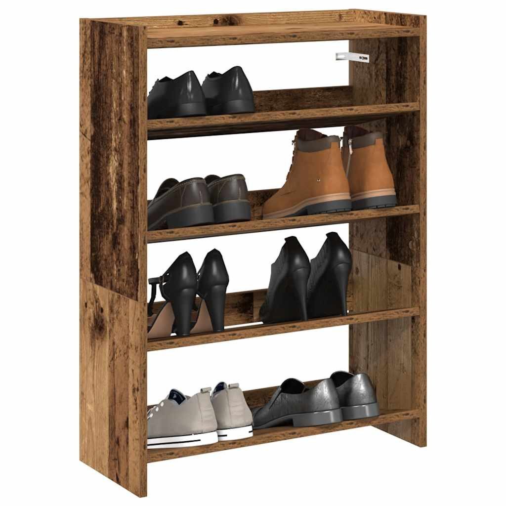 vidaXL Schuhregal Schuhregal Altholz-Optik 60x25x81 cm Holzwerkstoff, 1-tlg.