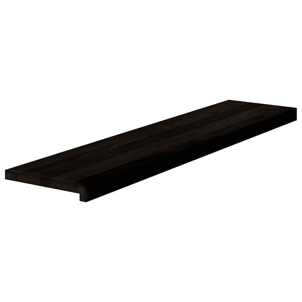 vidaXL Stufenmatte Treppenstufen 16 Stk. Dunkelbraun 110x30x2 cm Massivholz Eiche, Rechteckig, Höhe: 2 mm