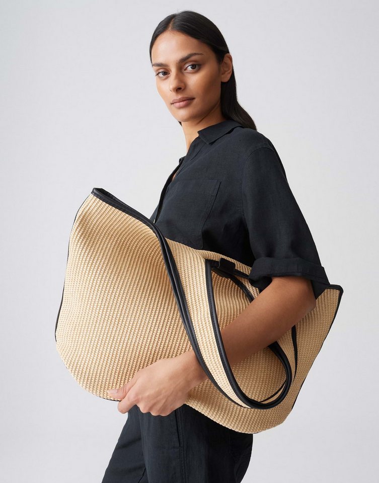 OPUS Shopper Amellie bag aus fester Webware mit festem Griff, Kontrastpaspeln setzen grafische Akzente