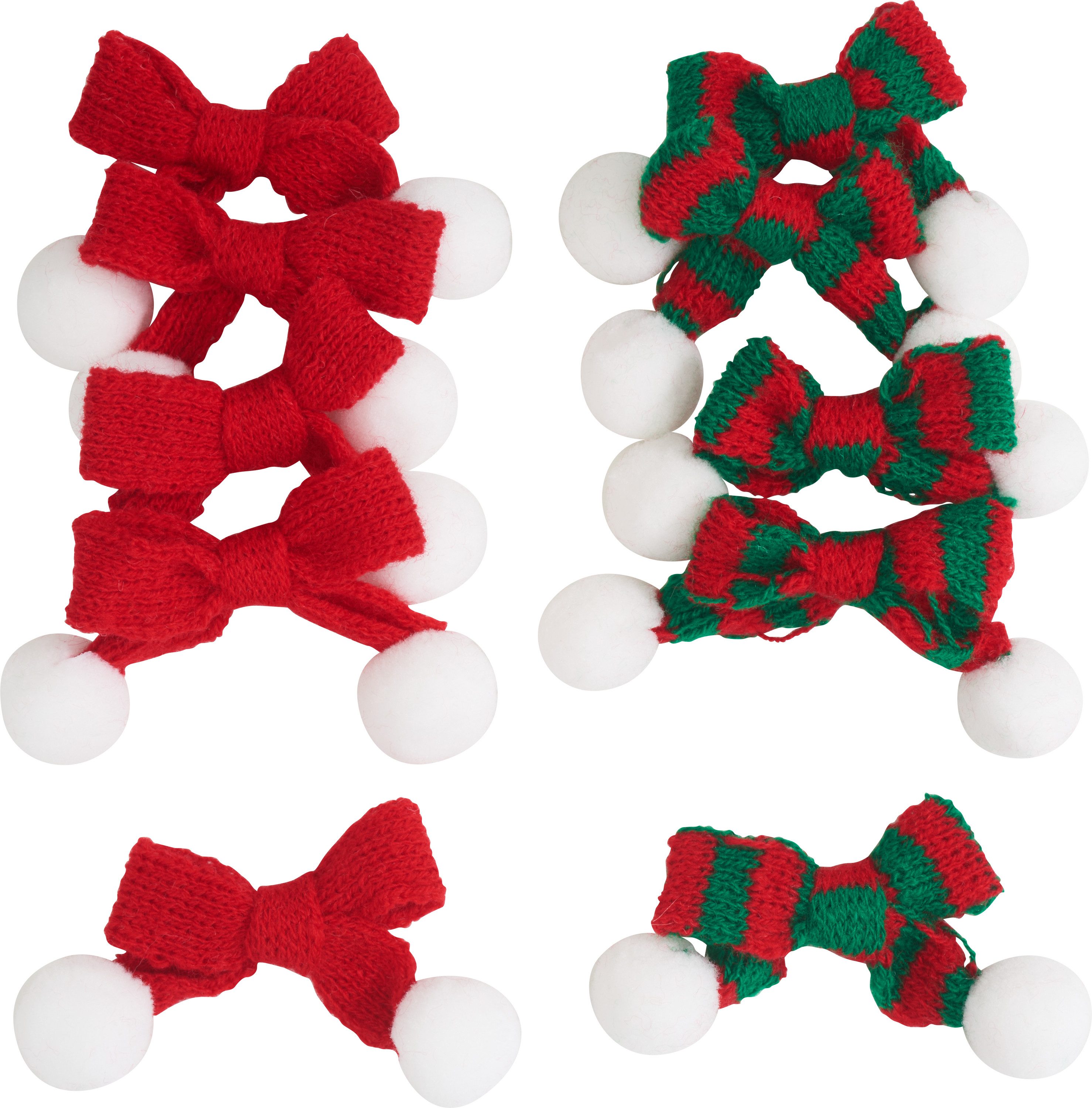 Amosfun 10x Mini Weihnachtsschals Rot - Für Puppen & Weinflaschen Dekoration