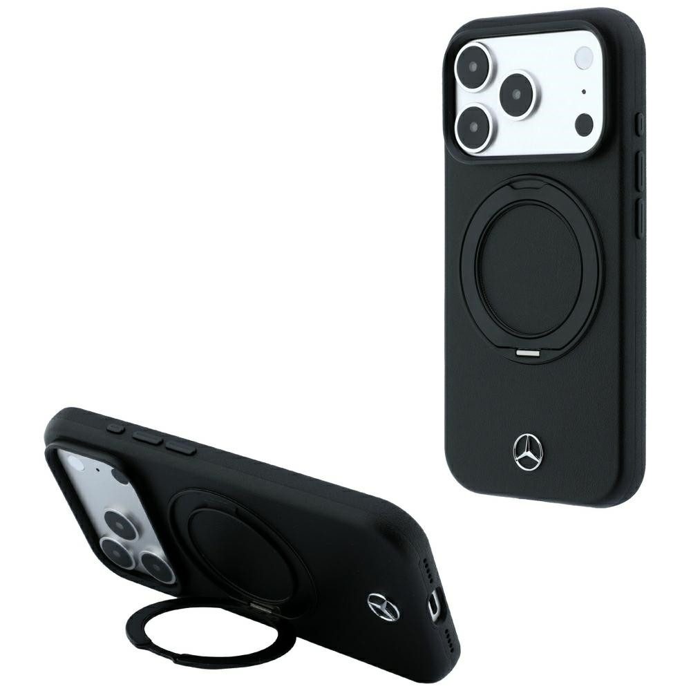 Mercedes Benz Handyhülle aufstellbar für iPhone 18 Pro Max MagSafe schwarz Logo Metall 6,9 Zoll, Kantenschutz