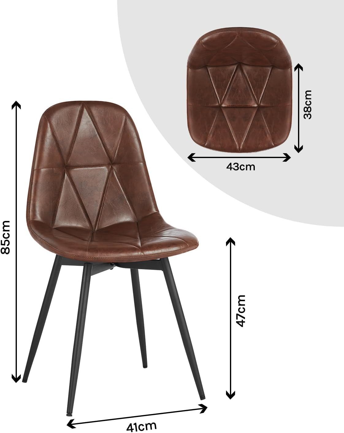 EUGAD Esszimmerstuhl (4 St), 4er Set, Drehstuhl, Ergonomisches Design
