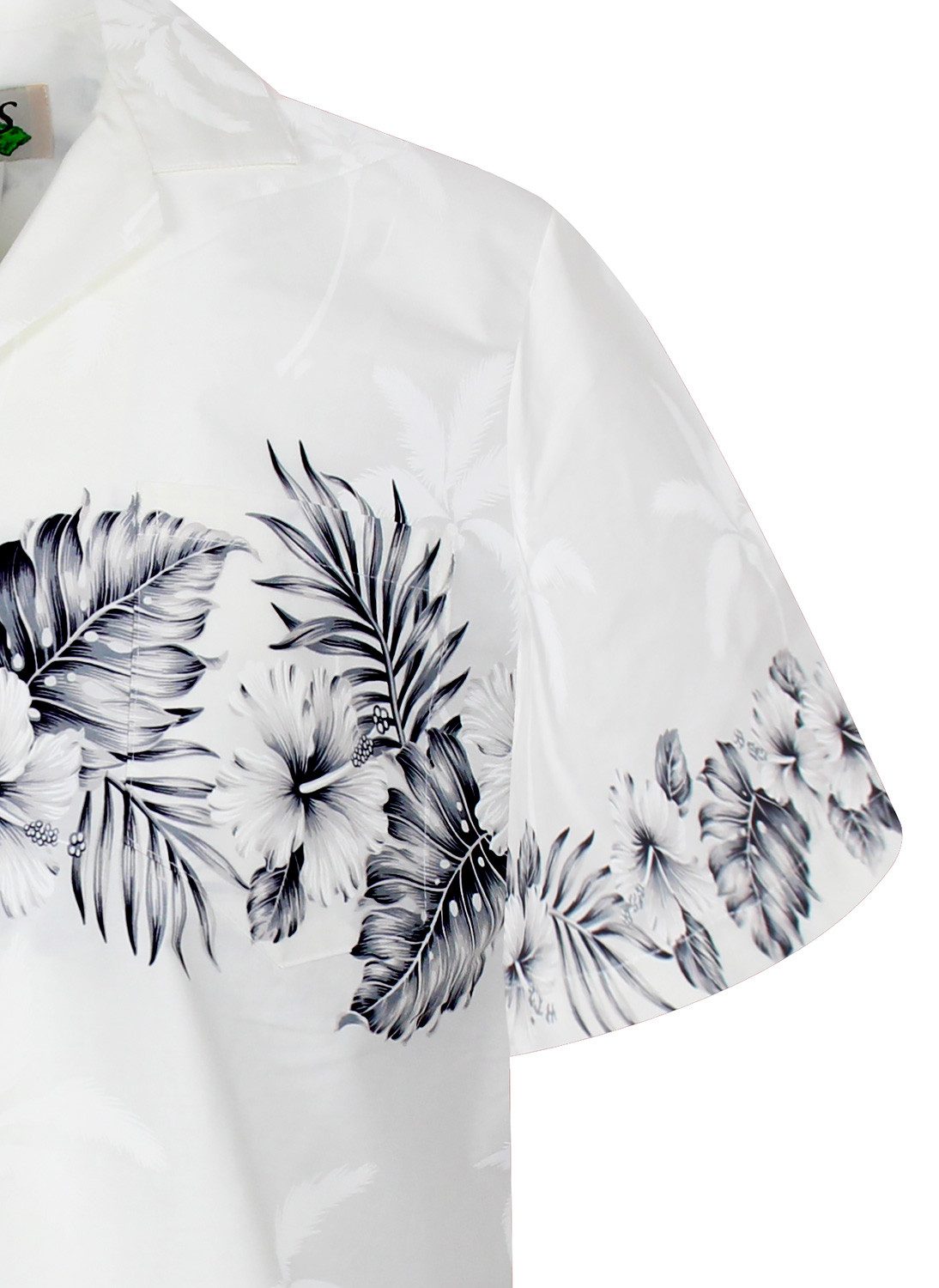 KY's Hawaiihemd "Hibiscus" Herren Kurzarm Baumwolle Kokosknöpfe Original Hawaii