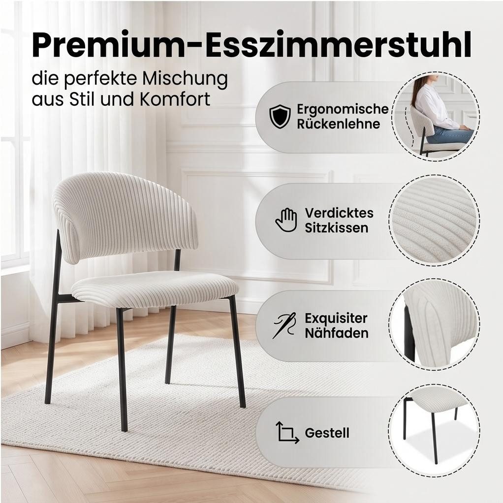 Jiexi Essgruppe Tisch-und Stuhlset, Ausziehbarer Esstisch (130–170 cm) mit 4-6 Stühlen – Bild 3 von 5