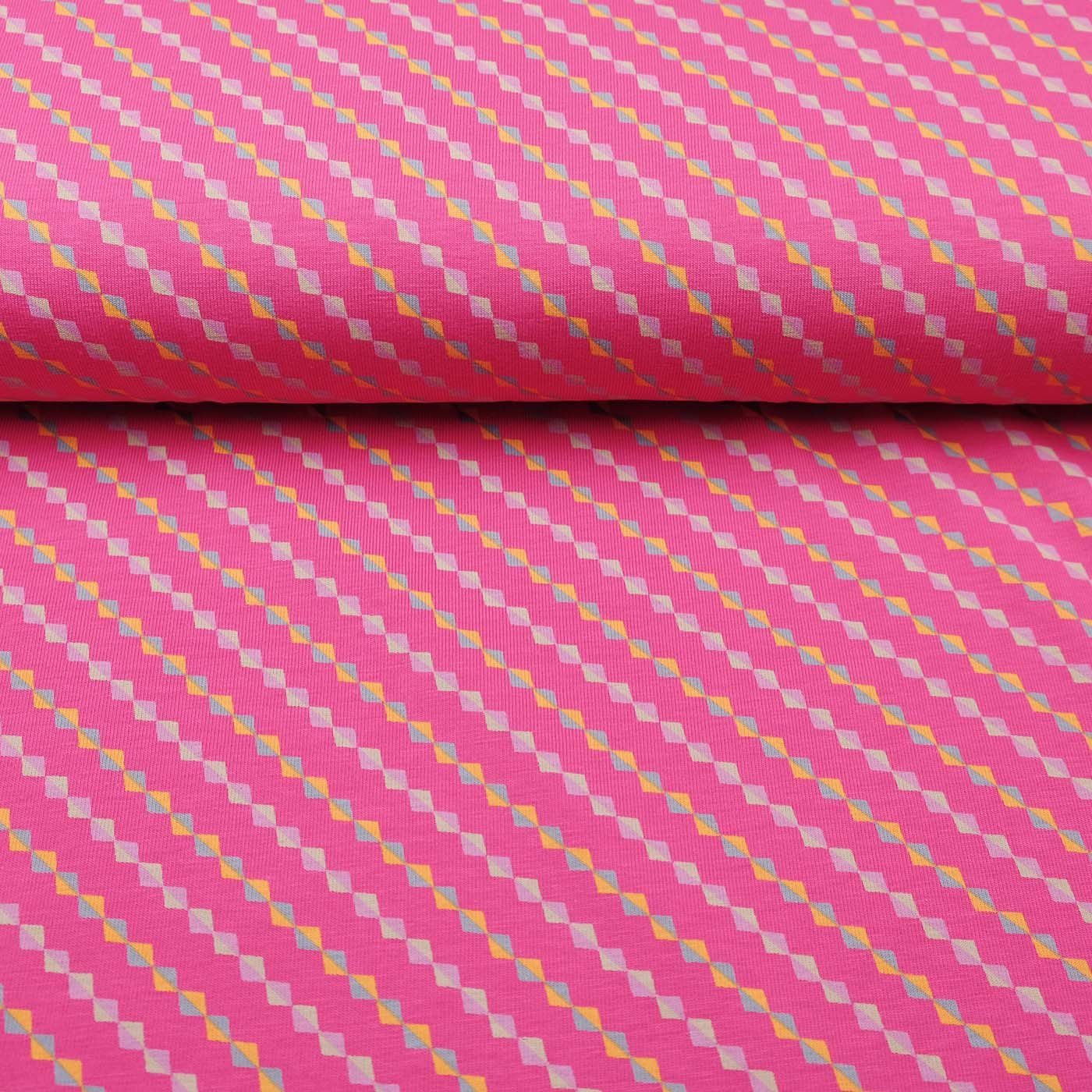 Stoff Jersey Summer Stripes pink, 11,90 EUR/m
