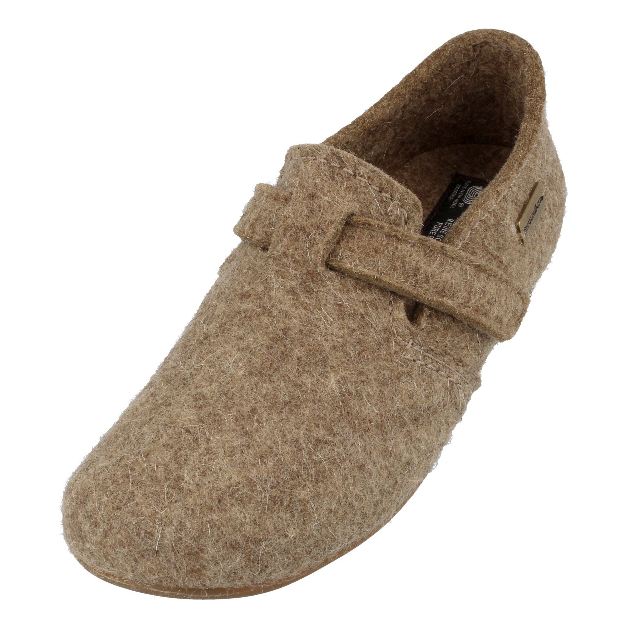 Haflinger Everest Focus Filzpantoffel mit verstellbarem Riemen Hausschuh unisex Hausschuh