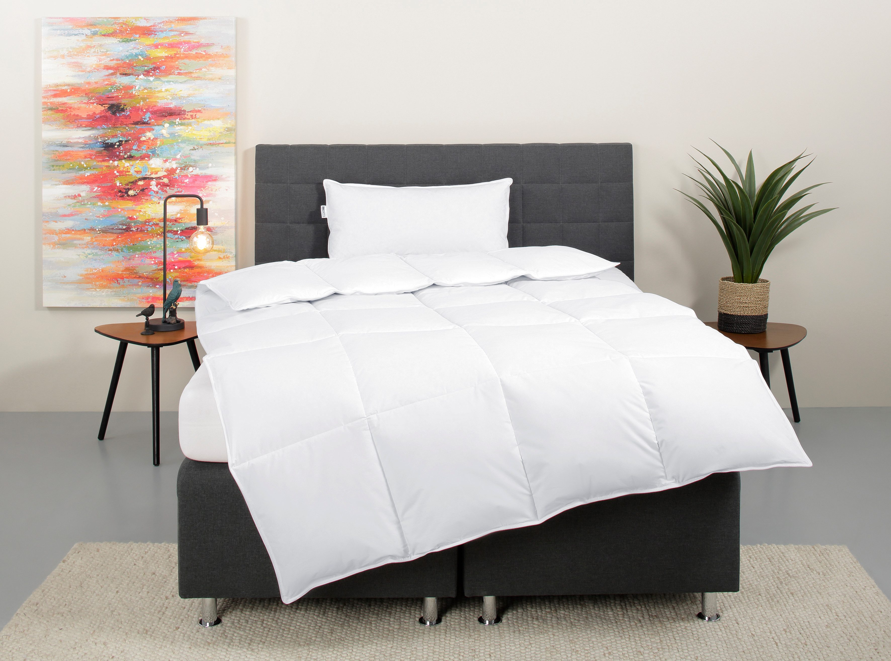 my home Daunenbettdecke + Kopfkissen Cyra Set, Bettdecke 135x200 & 155x220 günstig online kaufen