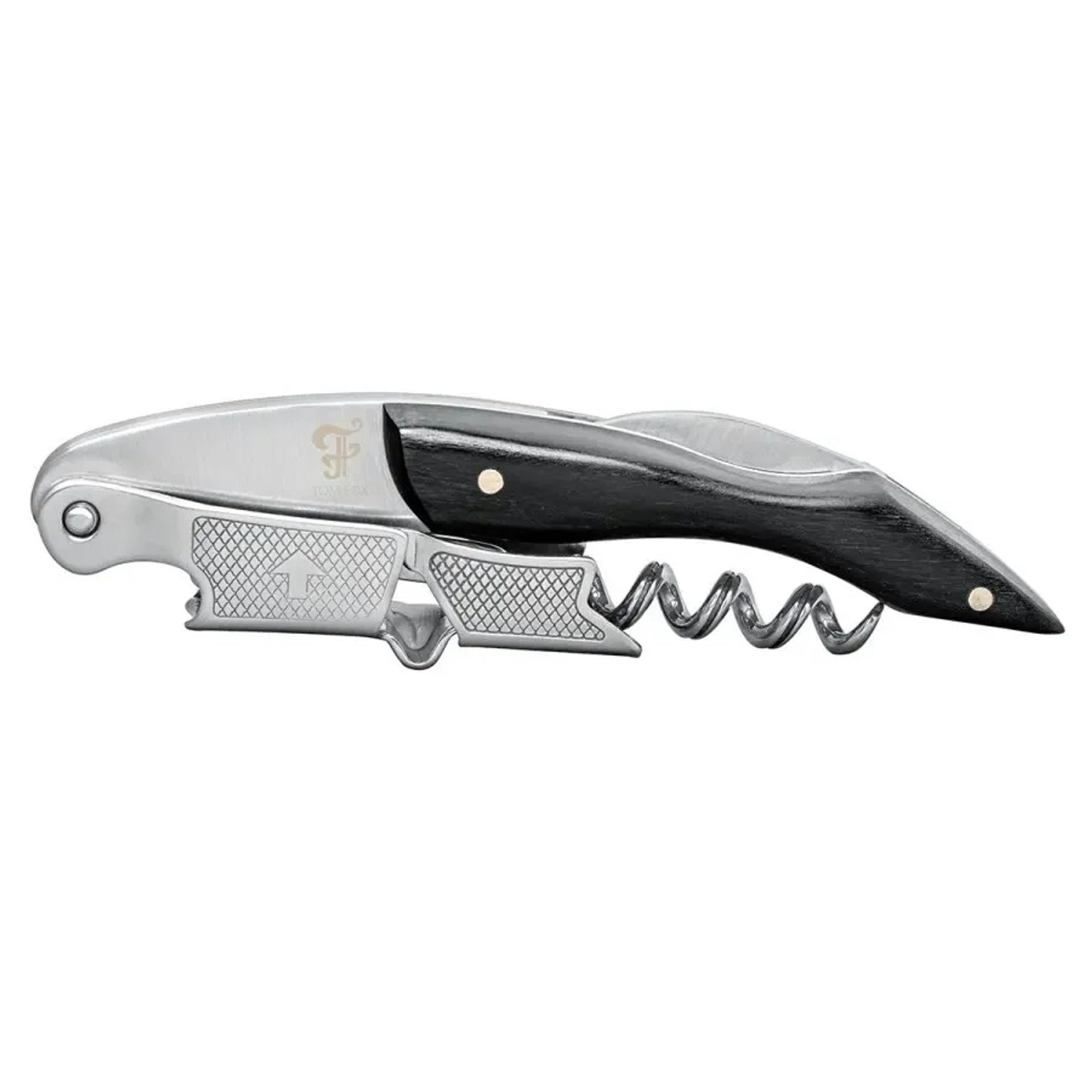 FUCHS Sommelier-Set Kellnermesser, Sommeliermesser mit Kapselheber - Petit Noir, mit Ebenh, Startpaket MAXI mit Anleitung, Sprache der Anleitung: Französisch