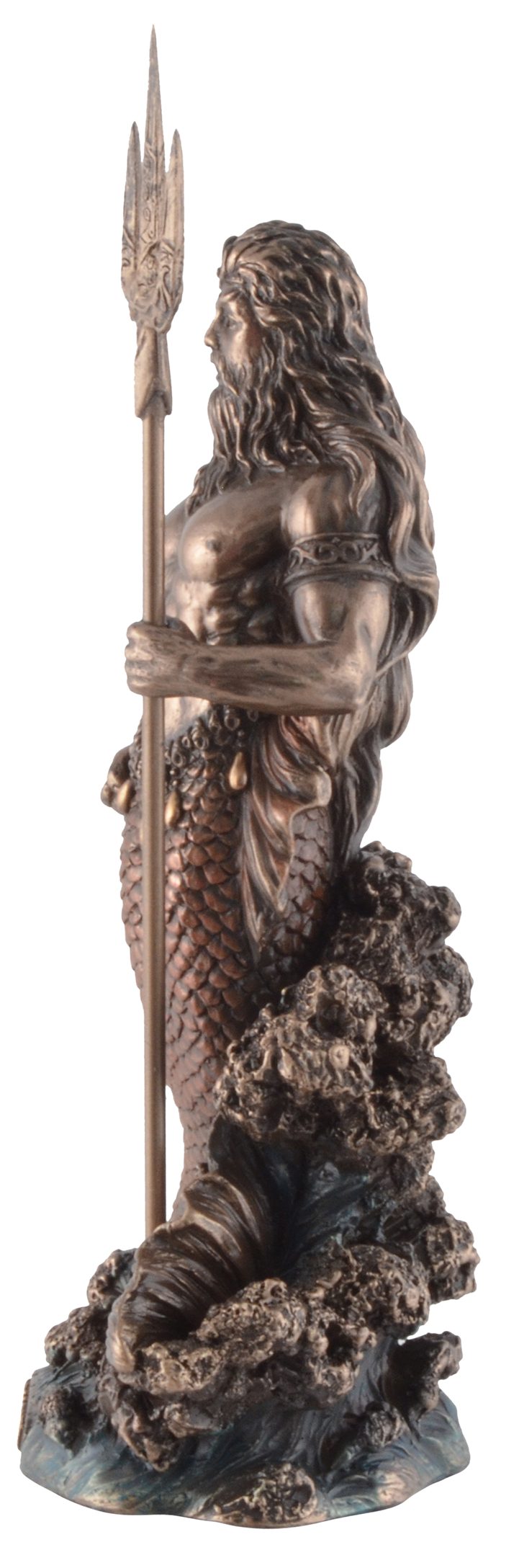 Vogler direct Gmbh Dekofigur Griechischer Veronesedesign, 8x7x18cm L/B/H ca. Poseidon, Gott Größe: bronziert/coloriert