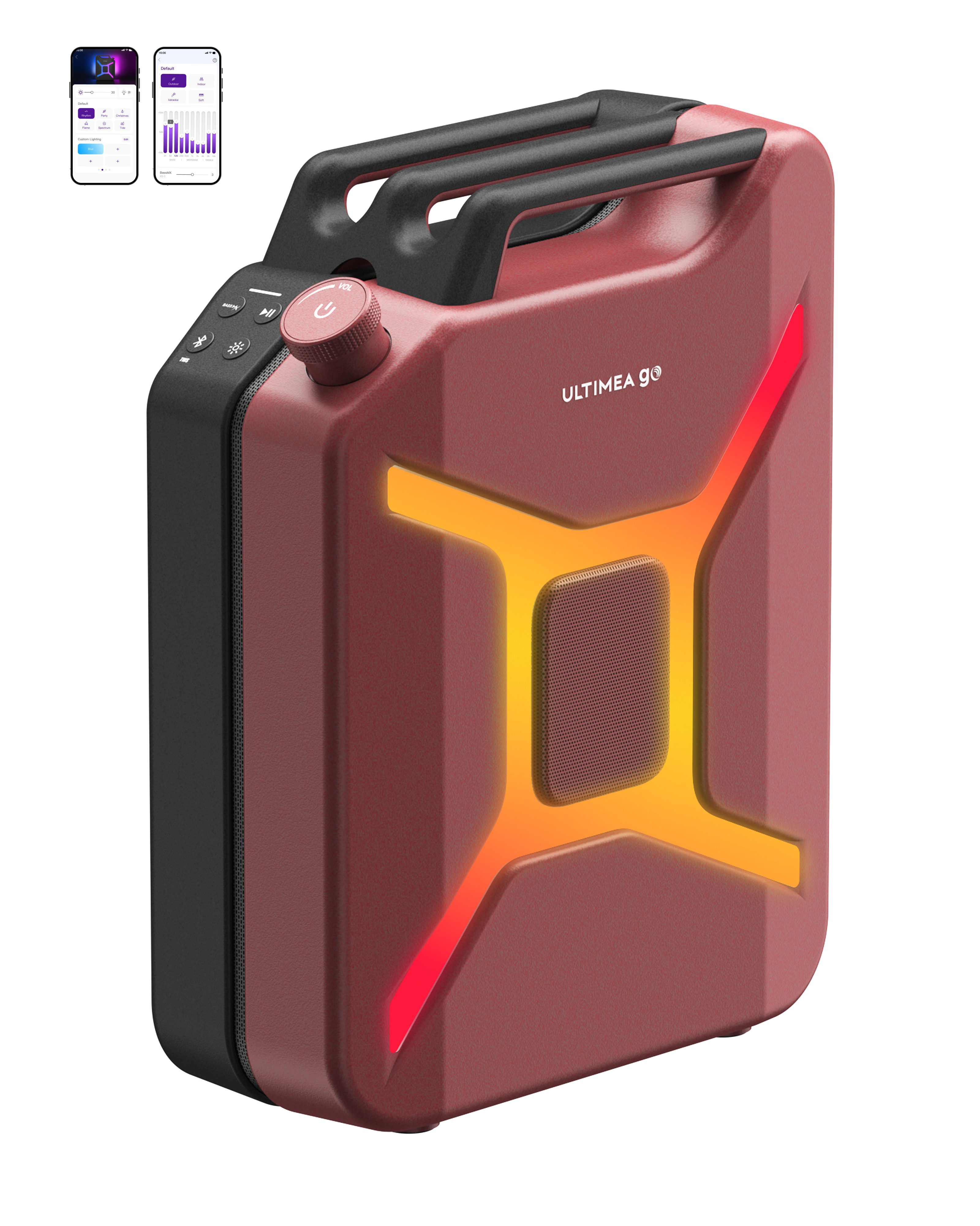 Ultimea Jerry Can (Rot) Party-Lautsprecher (300 W, 360°-Sound- Bluetooth-Lautsprecher)