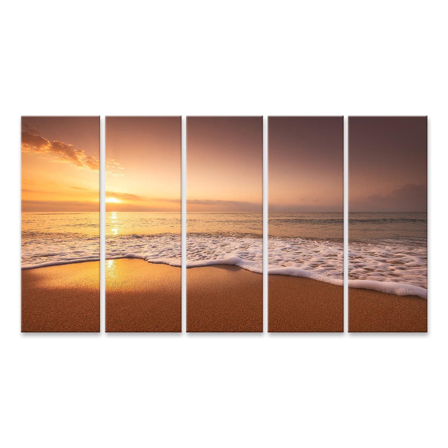 Leinwandbild Goldener Sonnenaufgang Über Dem Meer Bilder