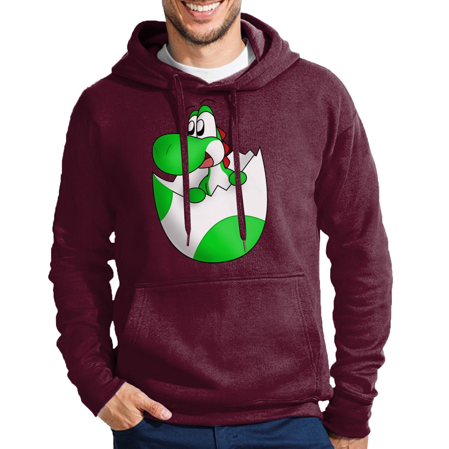 Hoodie Herren Baby Yoshi Ei Mario Super Retro Konsole Gaming