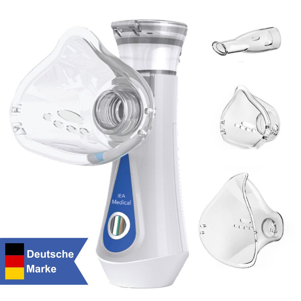 IEA Medical Inhalationsgerät JM-06802 mobiler Vernebler für Kinder & Erwachsene, feine Zerstäubung, Komplettset, Set, leiser Inhalator für effektive Atemwegstherapie zuhause & unterwegs