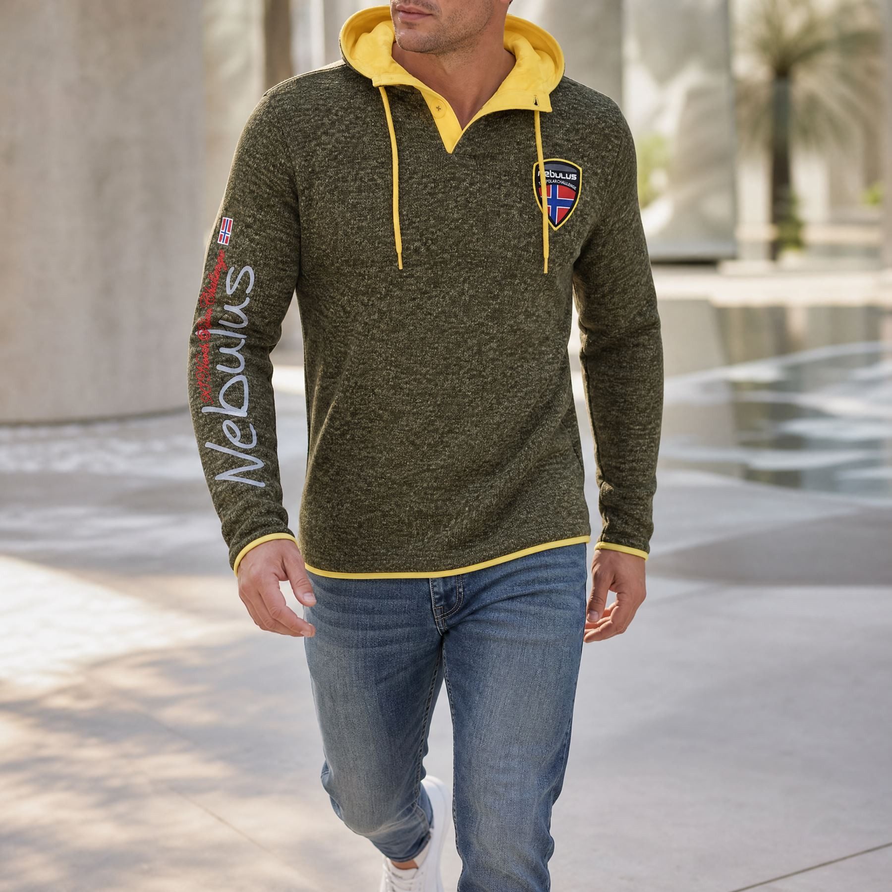 Nebulus Hoodie STITCH, P5053 - Herren, grün, L