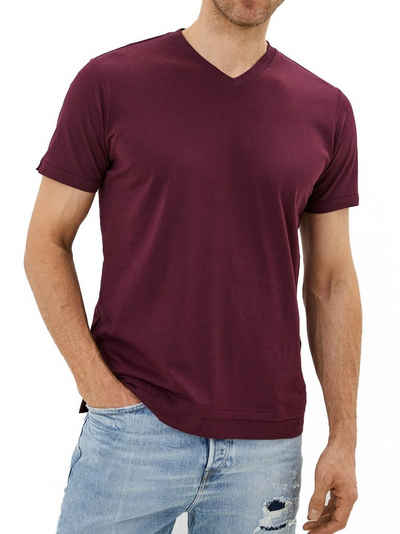 Diesel V-Shirt V-Ausschnitt Slim Fit Shirt Bordeaux - T-Cherubik-New 62E