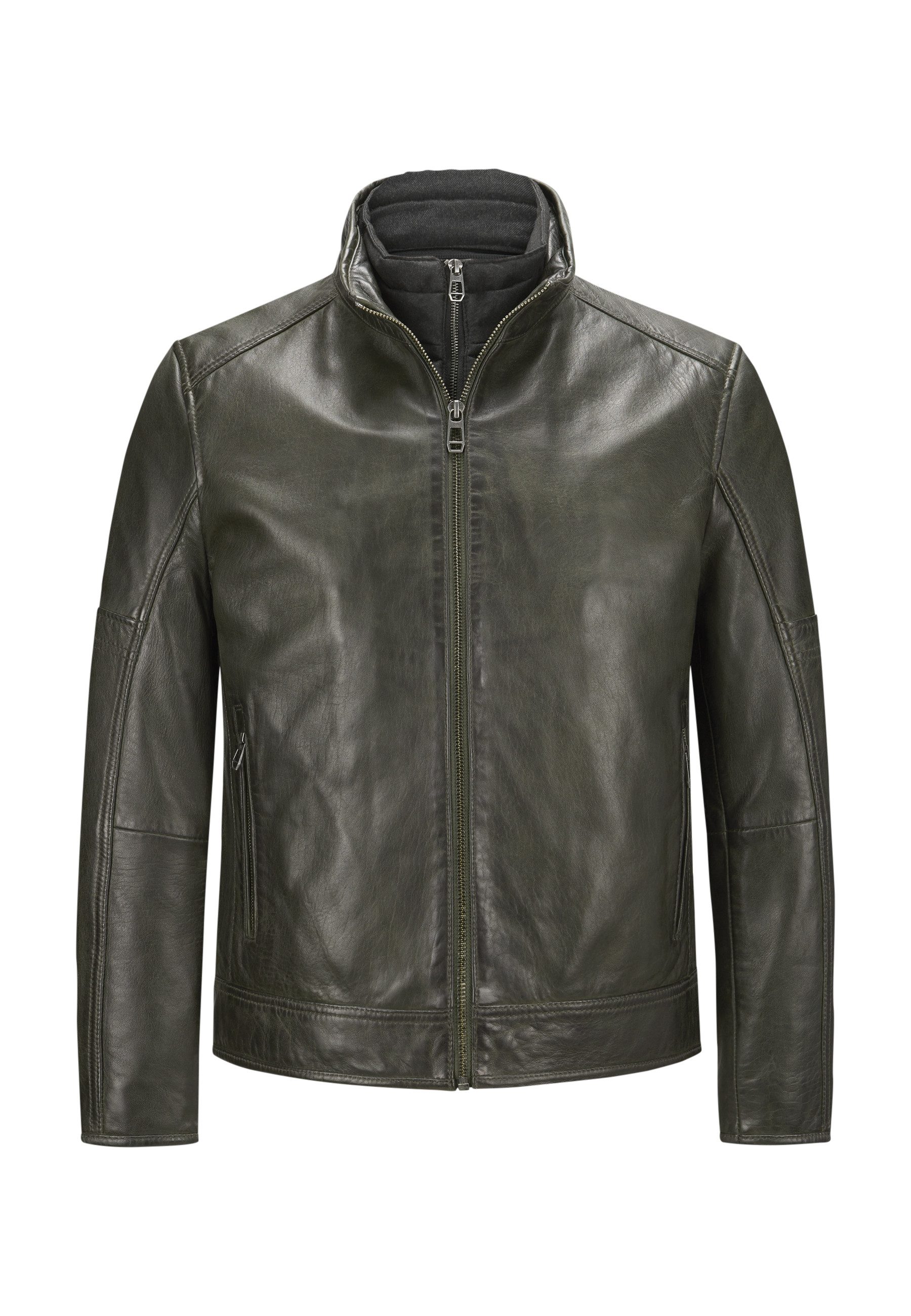 Lederjacke MSBender Herren Bikerjacke Jacke Leder klassisch
